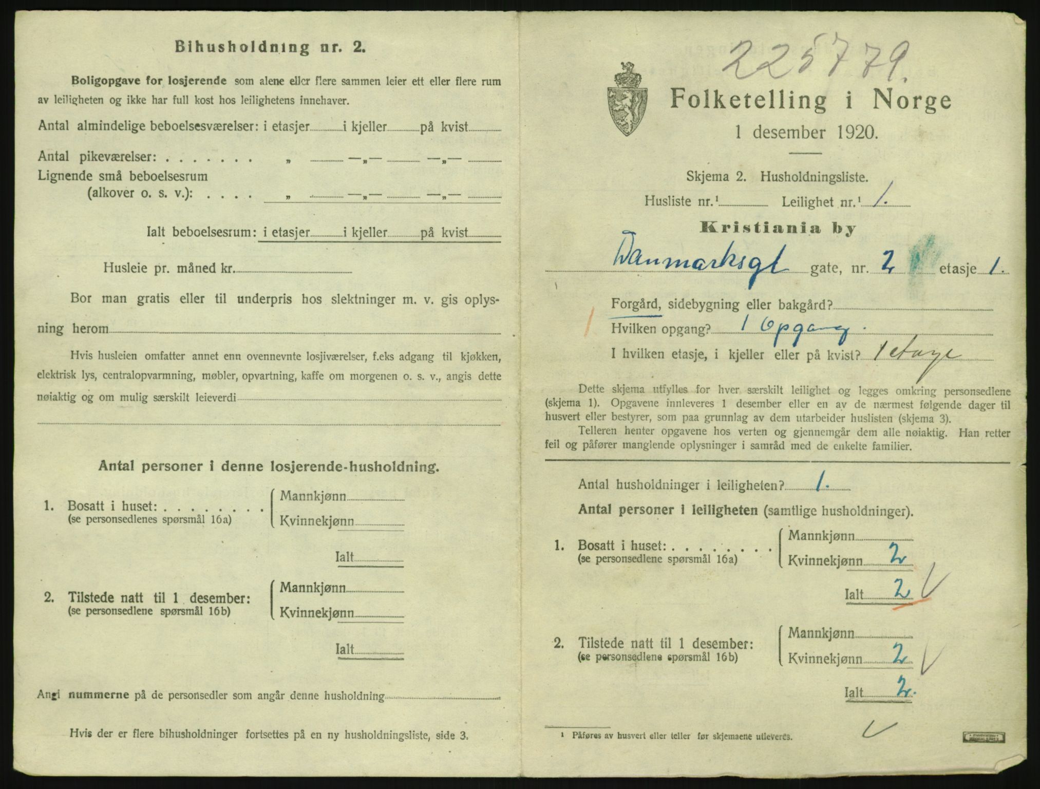 SAO, 1920 census for Kristiania, 1920, p. 14296