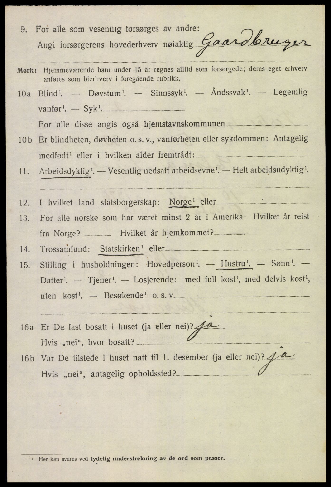 SAK, 1920 census for Vestre Moland, 1920, p. 4632