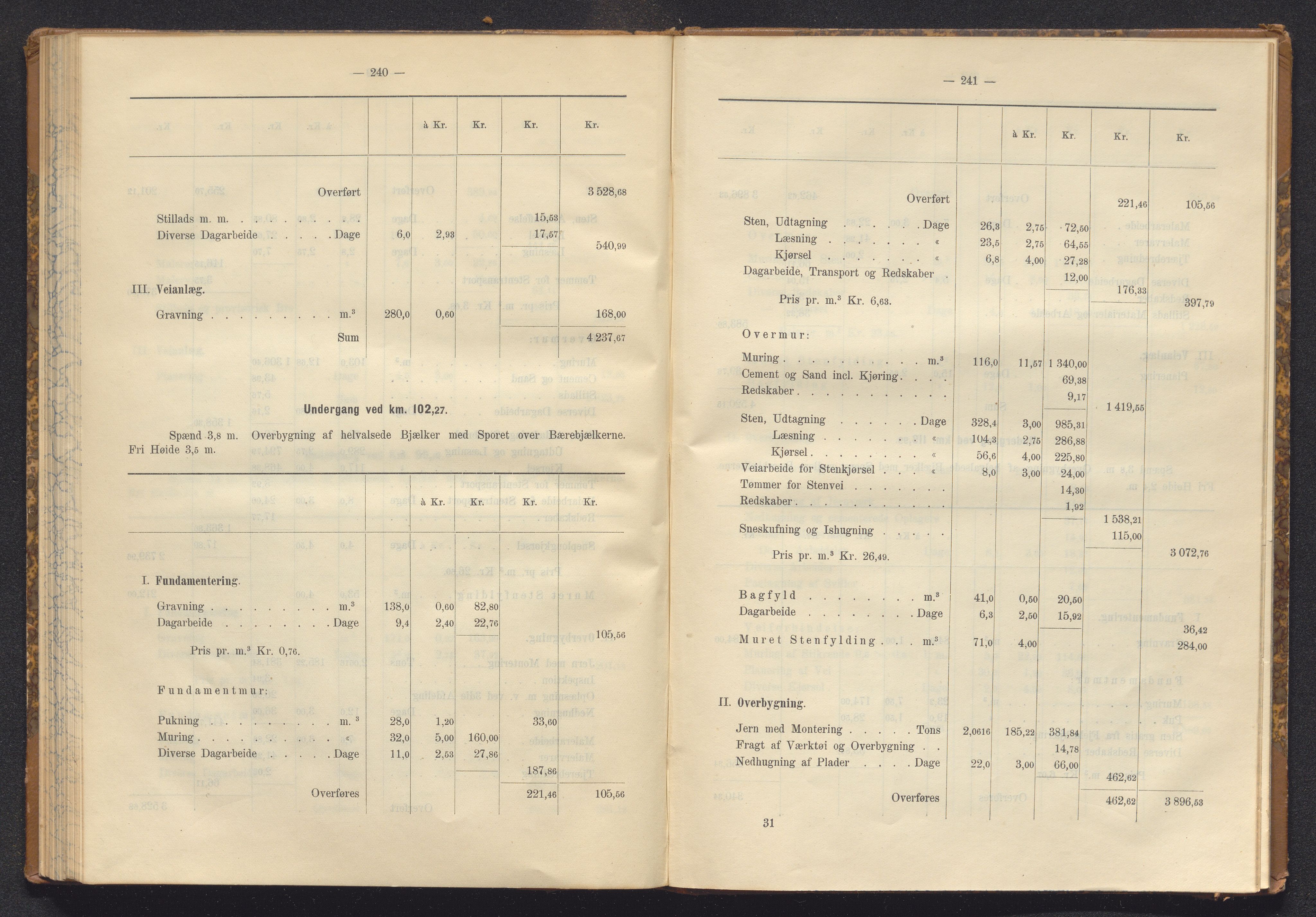 Norges Statsbaner Bibliotek (NSB), AV/SAKO-A-355/E/Ea/L0161/0006: Jernbanedrift (656.2) / Dovrebanen. Avslutningsrapport for jernbaneanlegg Hamar - Sel, 1898, p. 240-241