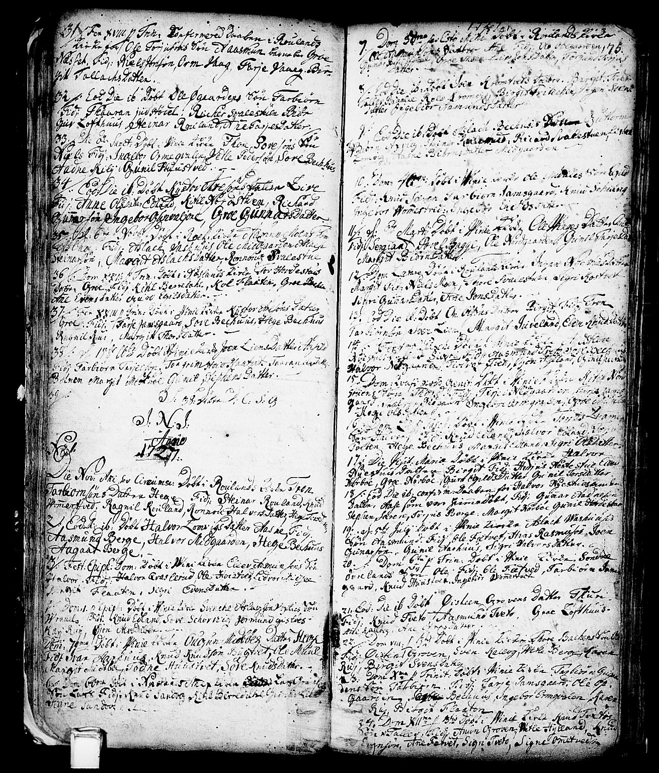 Vinje kirkebøker, SAKO/A-312/F/Fa/L0001: Parish register (official) no. I 1, 1717-1766, p. 75