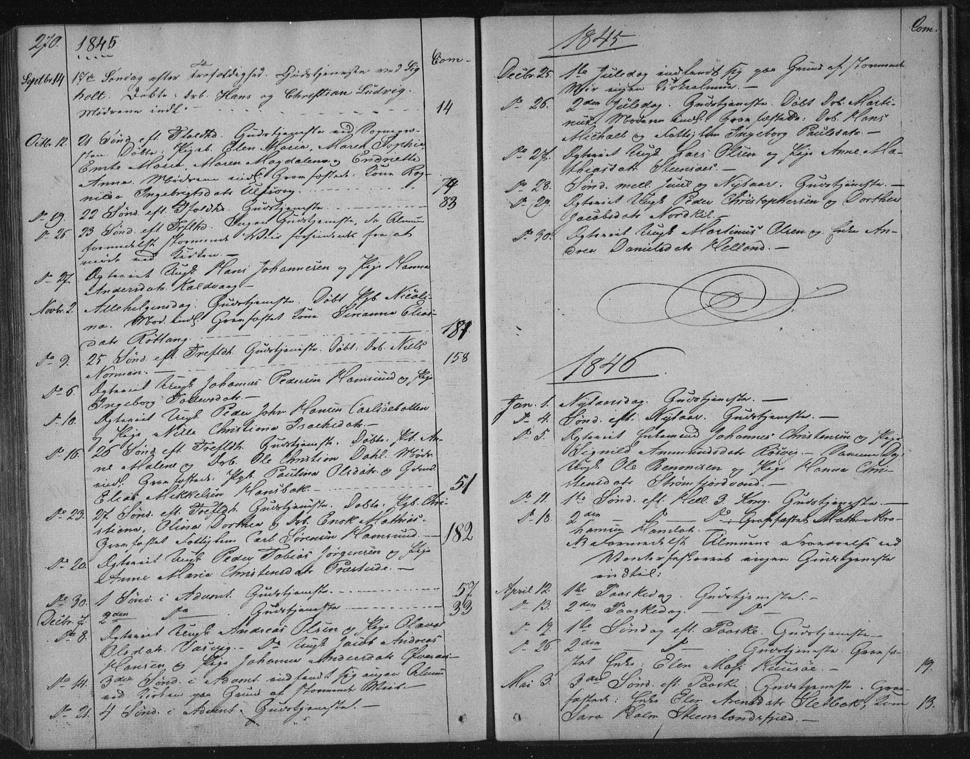 Ministerialprotokoller, klokkerbøker og fødselsregistre - Nordland, SAT/A-1459/859/L0843: Parish register (official) no. 859A03, 1840-1848, p. 270