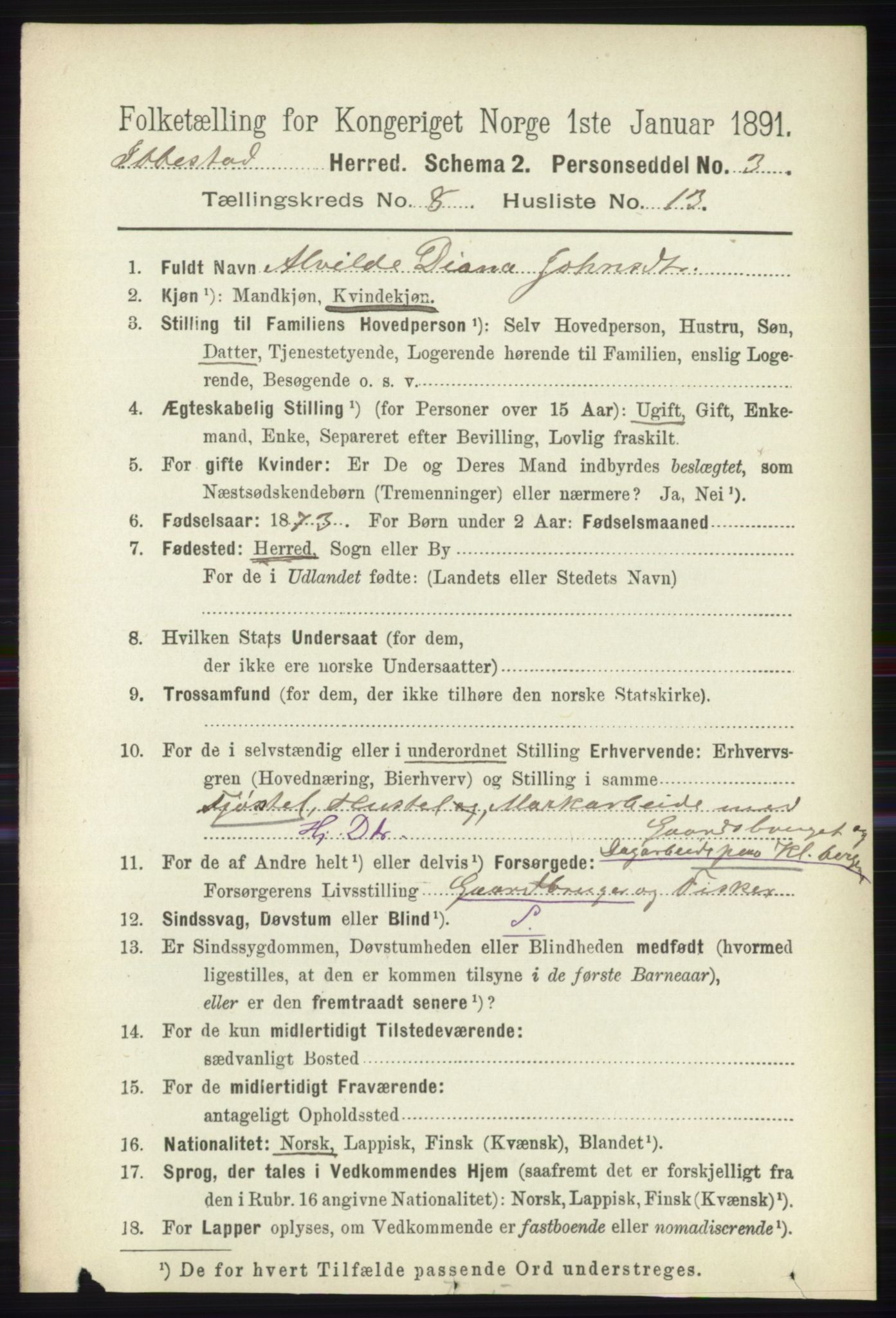 RA, 1891 census for 1917 Ibestad, 1891, p. 5312