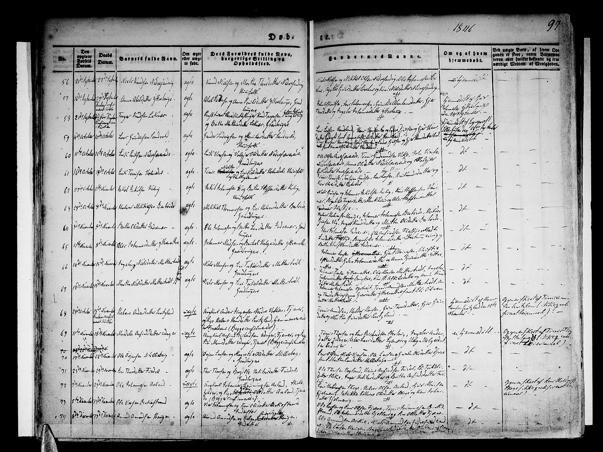 Skånevik sokneprestembete, SAB/A-77801/H/Haa: Parish register (official) no. A 4, 1828-1848, p. 97