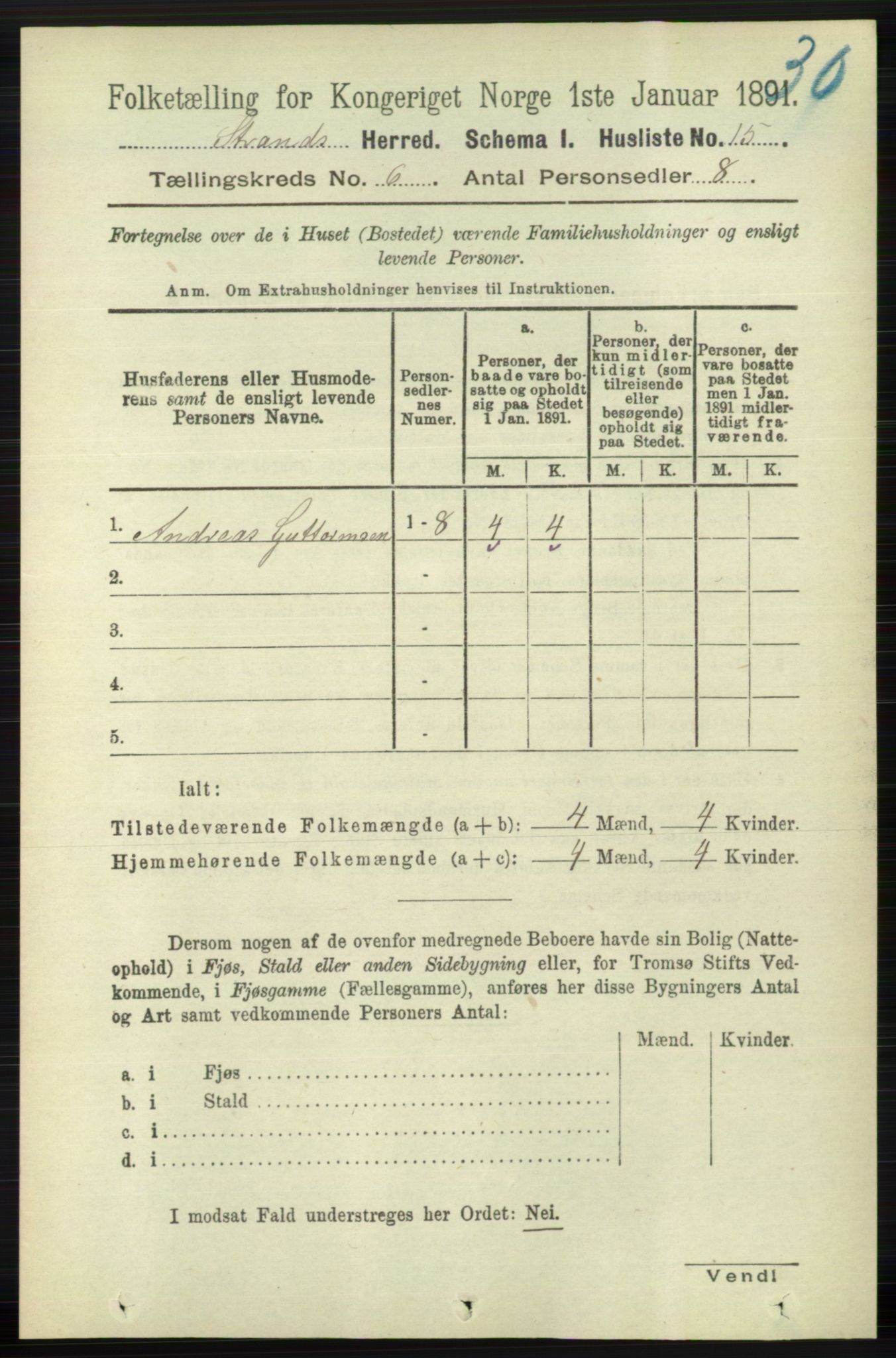 RA, 1891 census for 1130 Strand, 1891, p. 1644