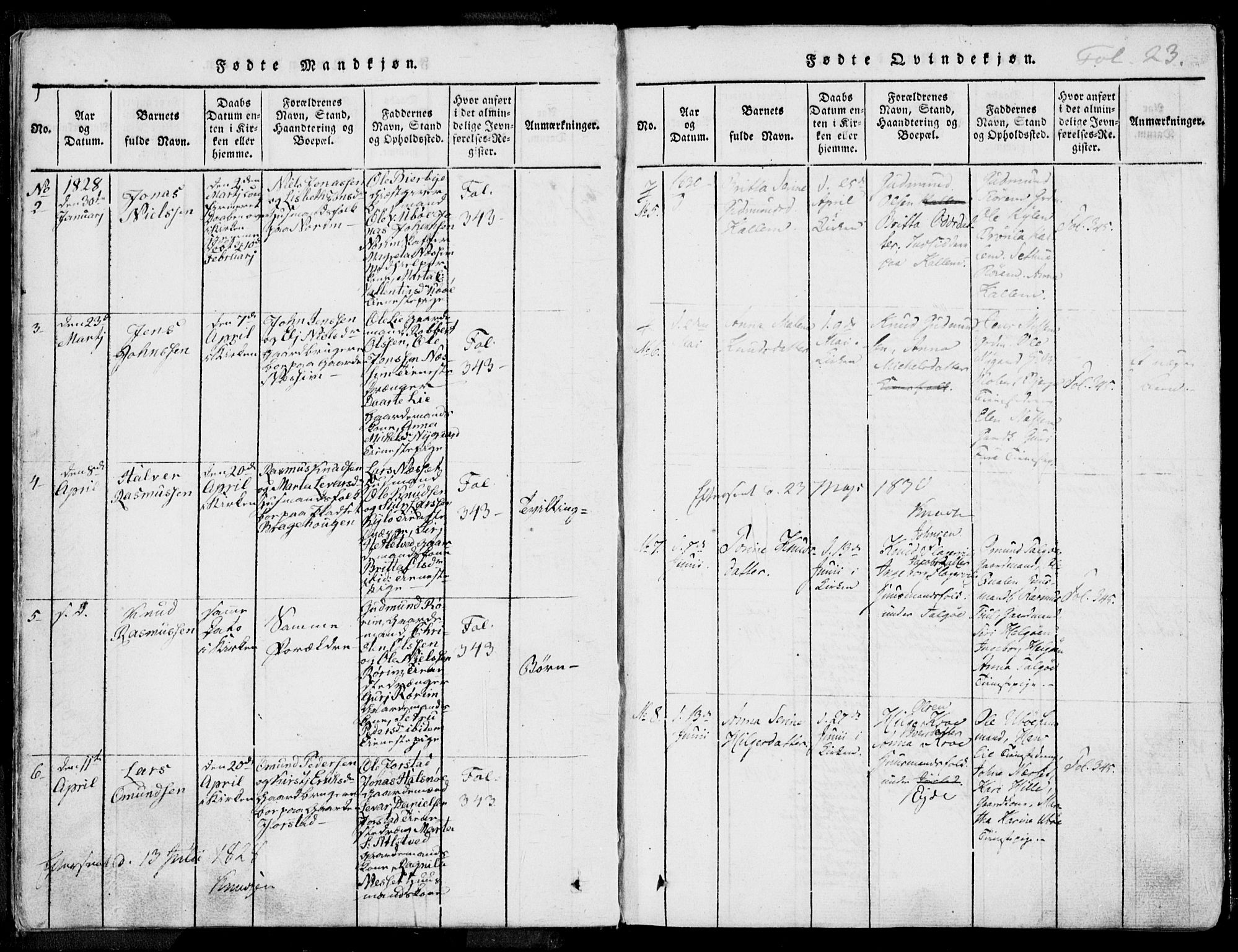 Nedstrand sokneprestkontor, AV/SAST-A-101841/01/IV: Parish register (official) no. A 7, 1816-1870, p. 23