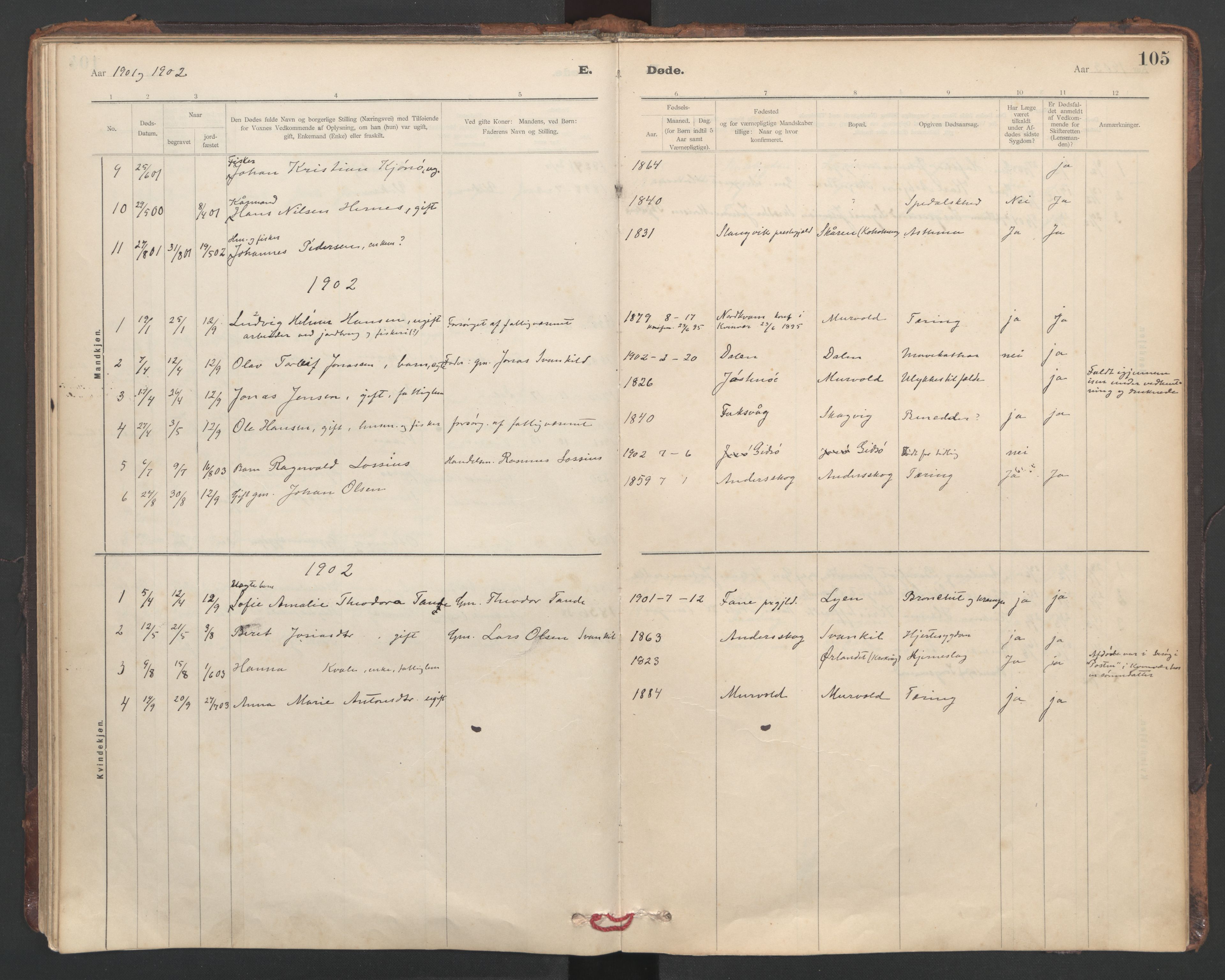 Ministerialprotokoller, klokkerbøker og fødselsregistre - Sør-Trøndelag, SAT/A-1456/635/L0552: Parish register (official) no. 635A02, 1899-1919, p. 105