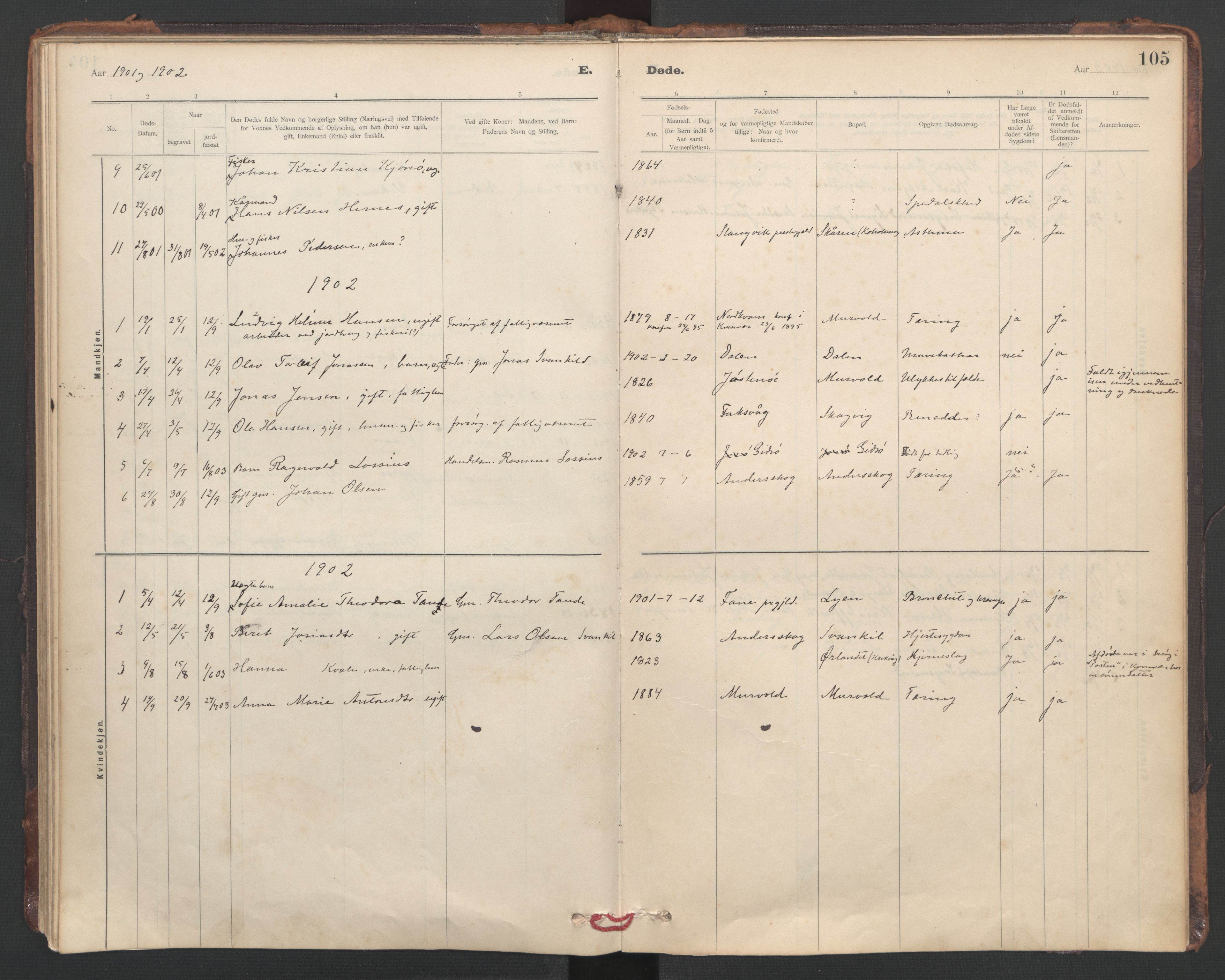 Ministerialprotokoller, klokkerbøker og fødselsregistre - Sør-Trøndelag, AV/SAT-A-1456/635/L0552: Parish register (official) no. 635A02, 1899-1919, p. 105