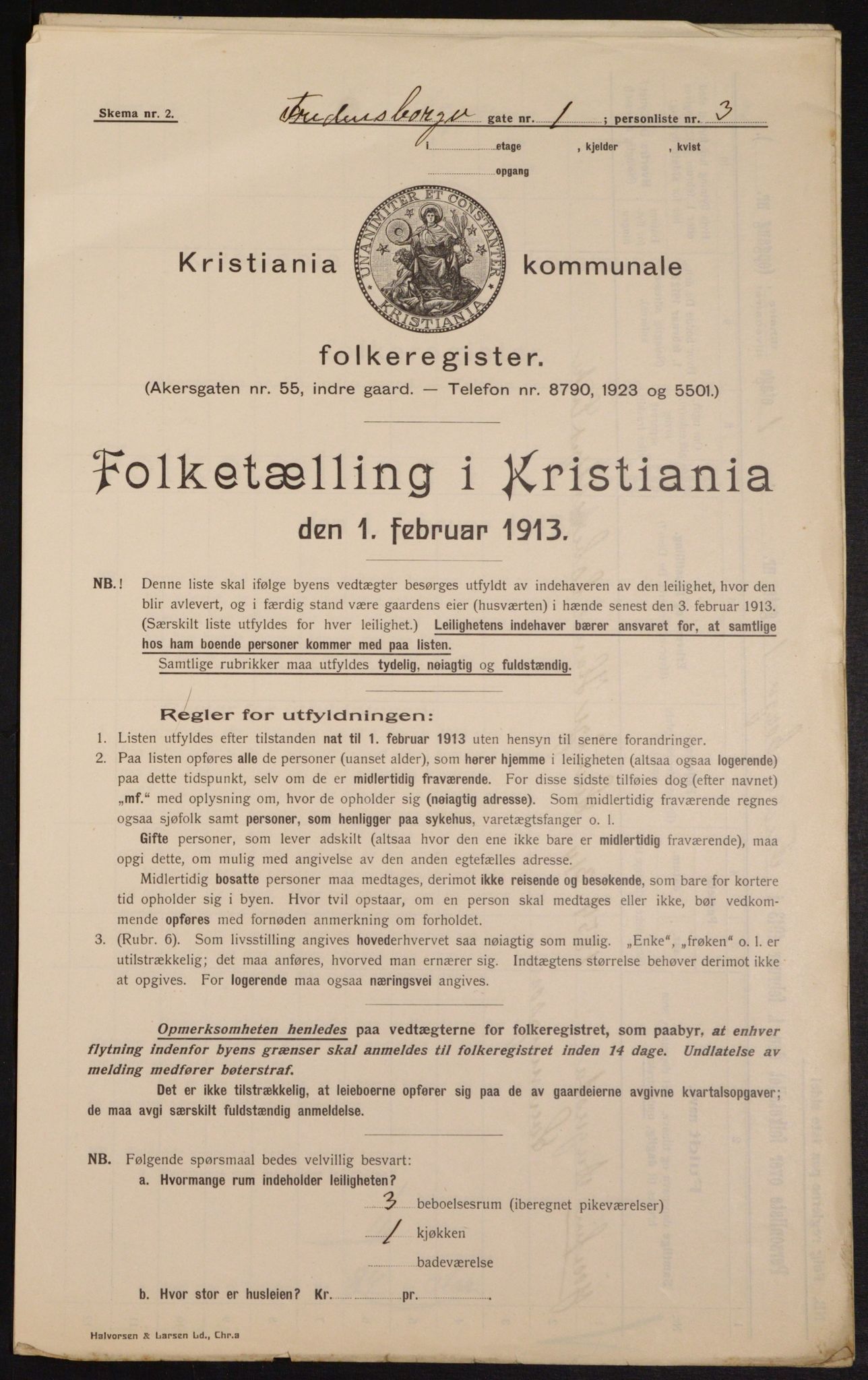 OBA, Municipal Census 1913 for Kristiania, 1913, p. 25673