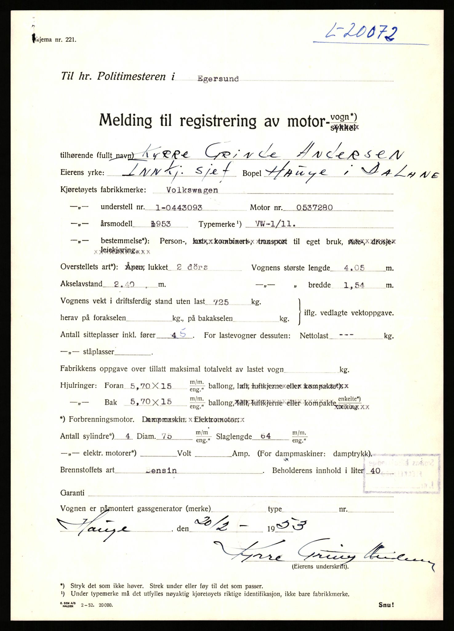 Stavanger trafikkstasjon, AV/SAST-A-101942/0/F/L0036: L-20000 - L-20499, 1930-1971, p. 367