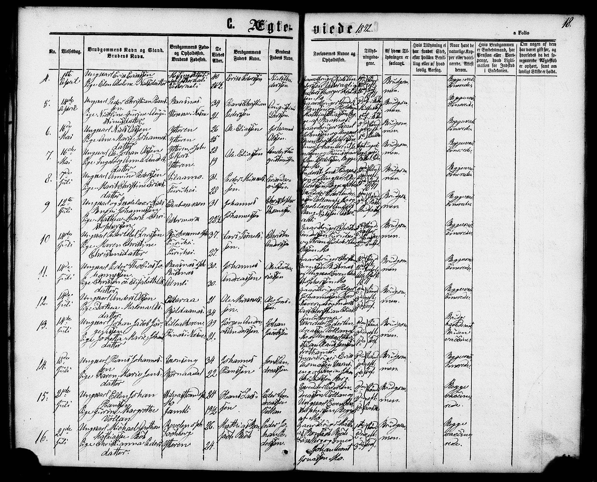 Ministerialprotokoller, klokkerbøker og fødselsregistre - Nordland, AV/SAT-A-1459/827/L0395: Parish register (official) no. 827A07, 1864-1886, p. 18