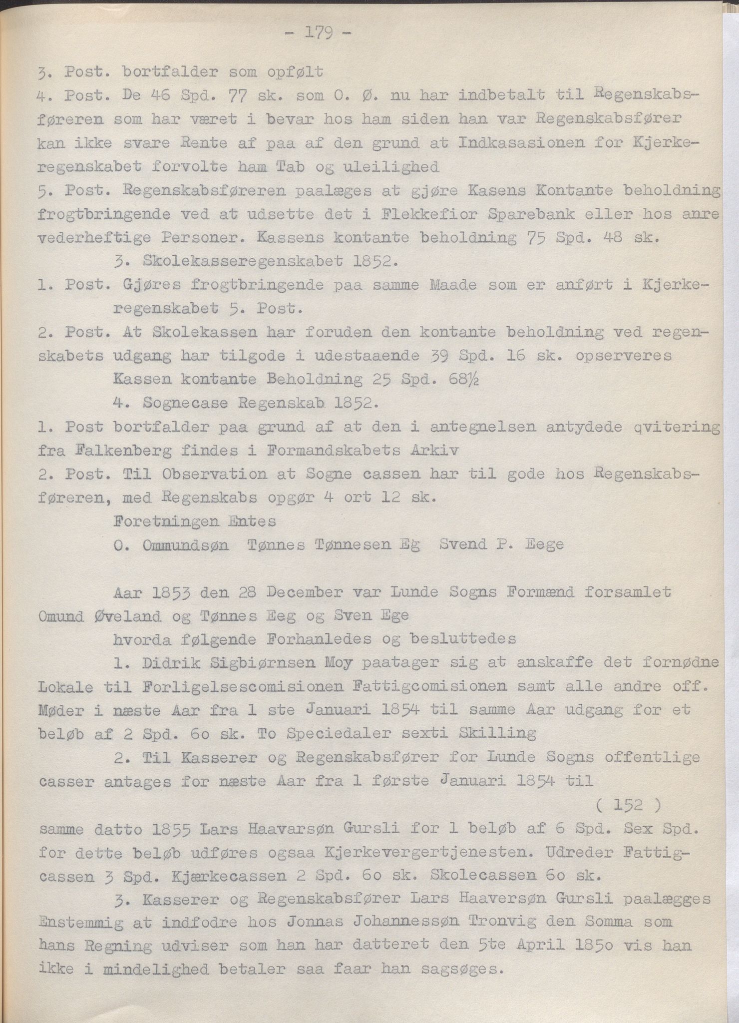 Lund kommune - Formannskapet/Formannskapskontoret, IKAR/K-101761/A/Aa/Aaa/L0002: Forhandlingsprotokoll, 1837-1865, p. 179