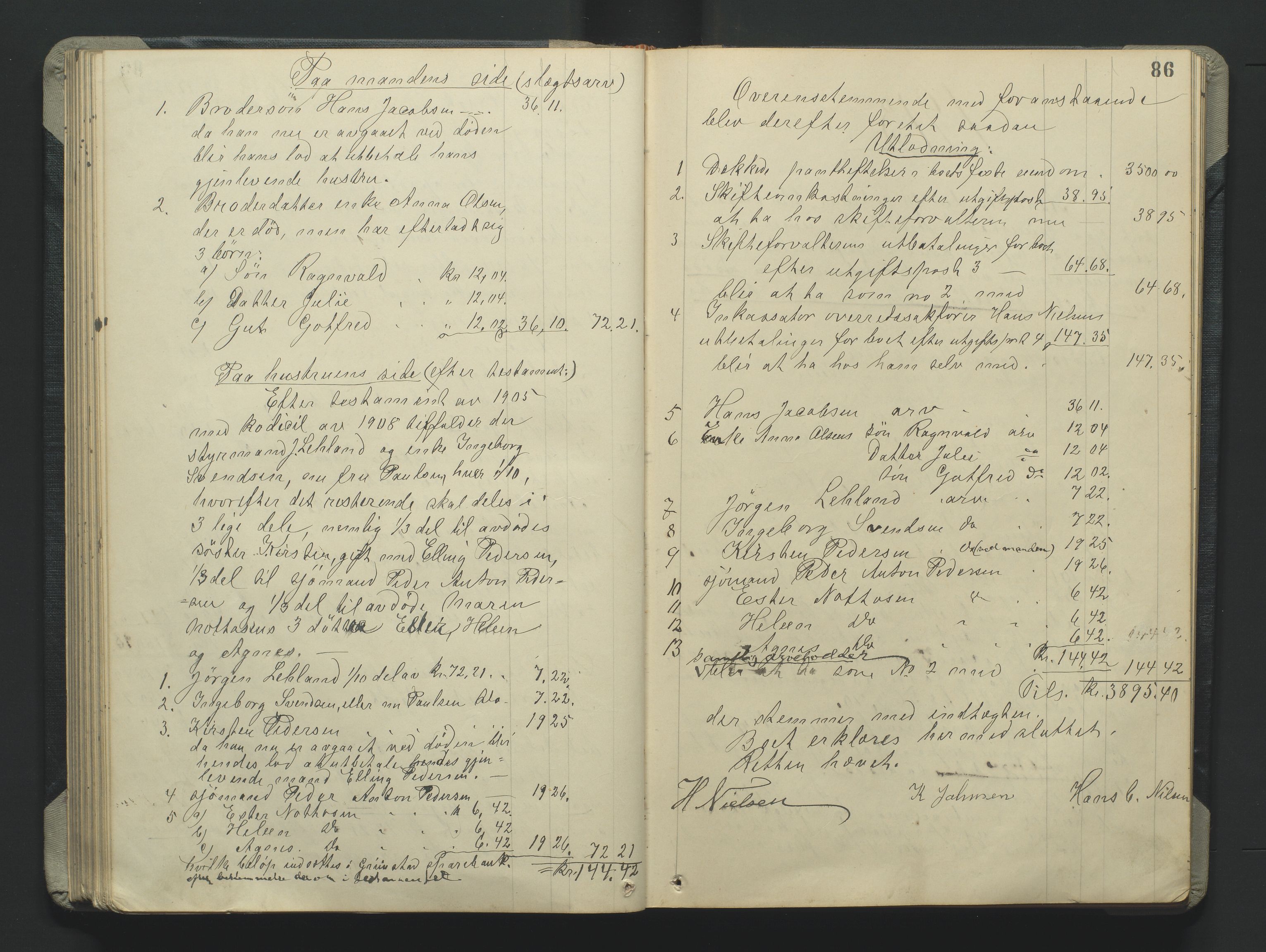 Grimstad byfogd, AV/SAK-1222-0003/H/Hc/L0009: Skifteprotokoll nr. 9, 1908-1918, p. 86