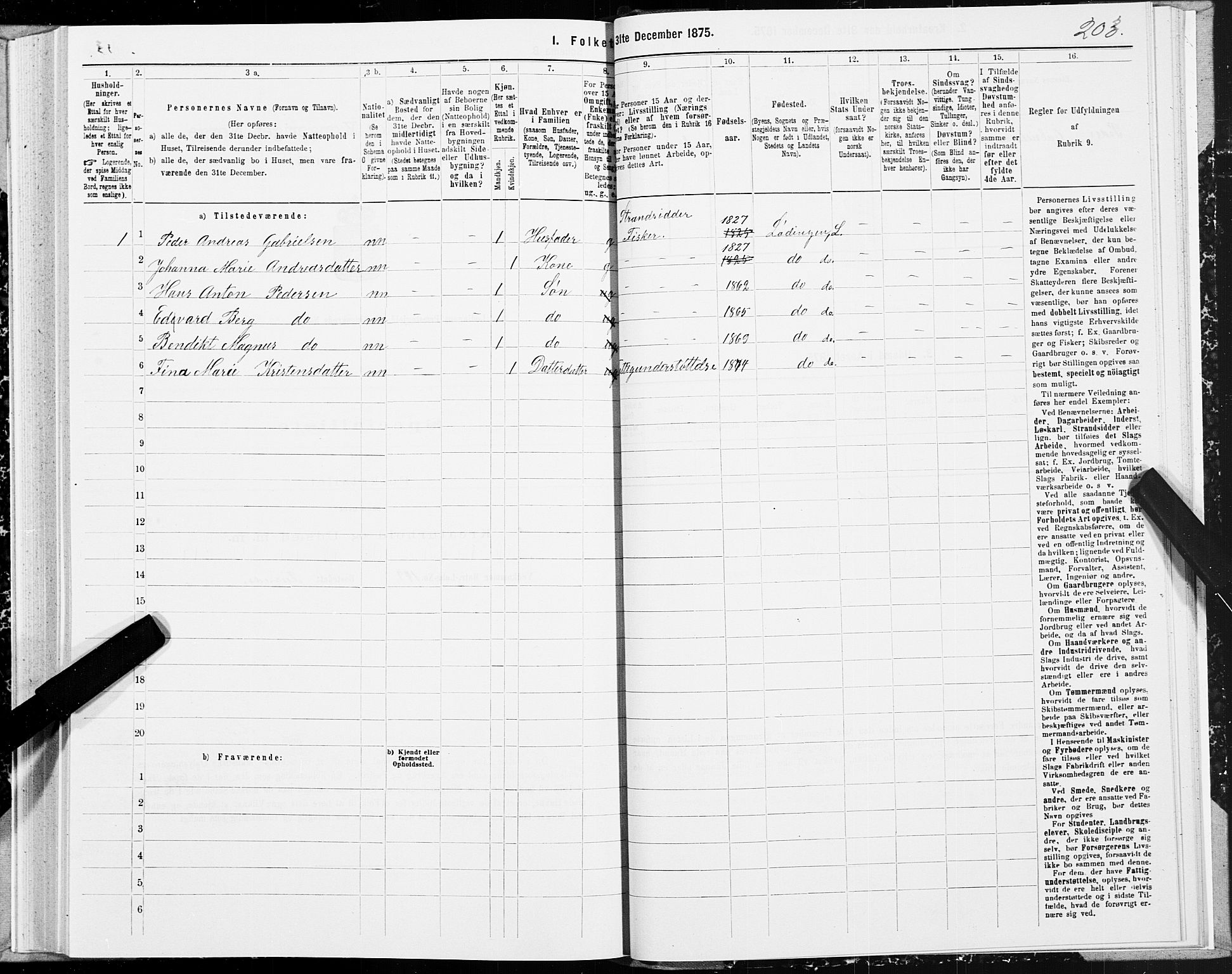 SAT, 1875 census for 1851P Lødingen, 1875, p. 2203