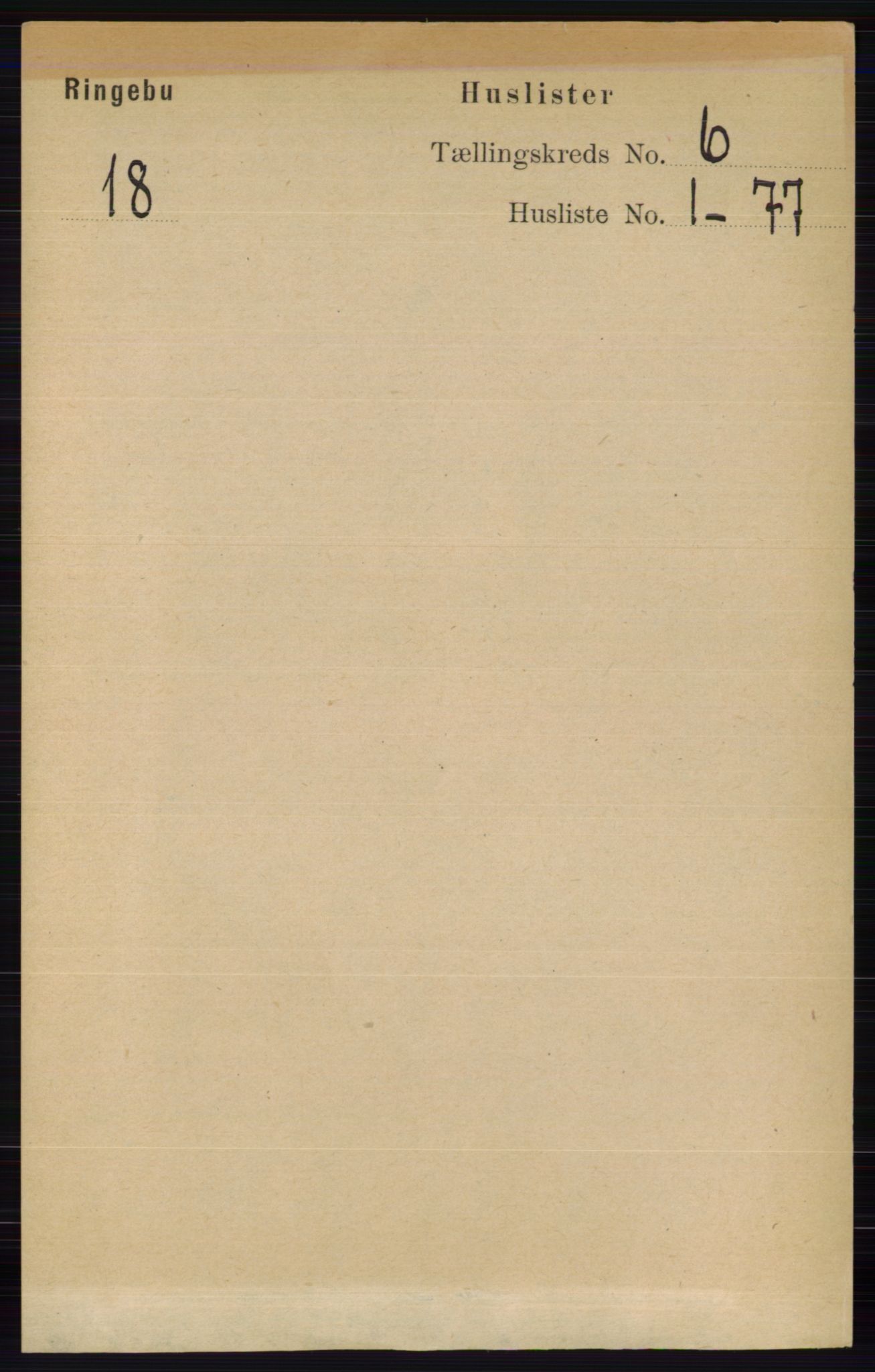 RA, 1891 census for 0520 Ringebu, 1891, p. 2362
