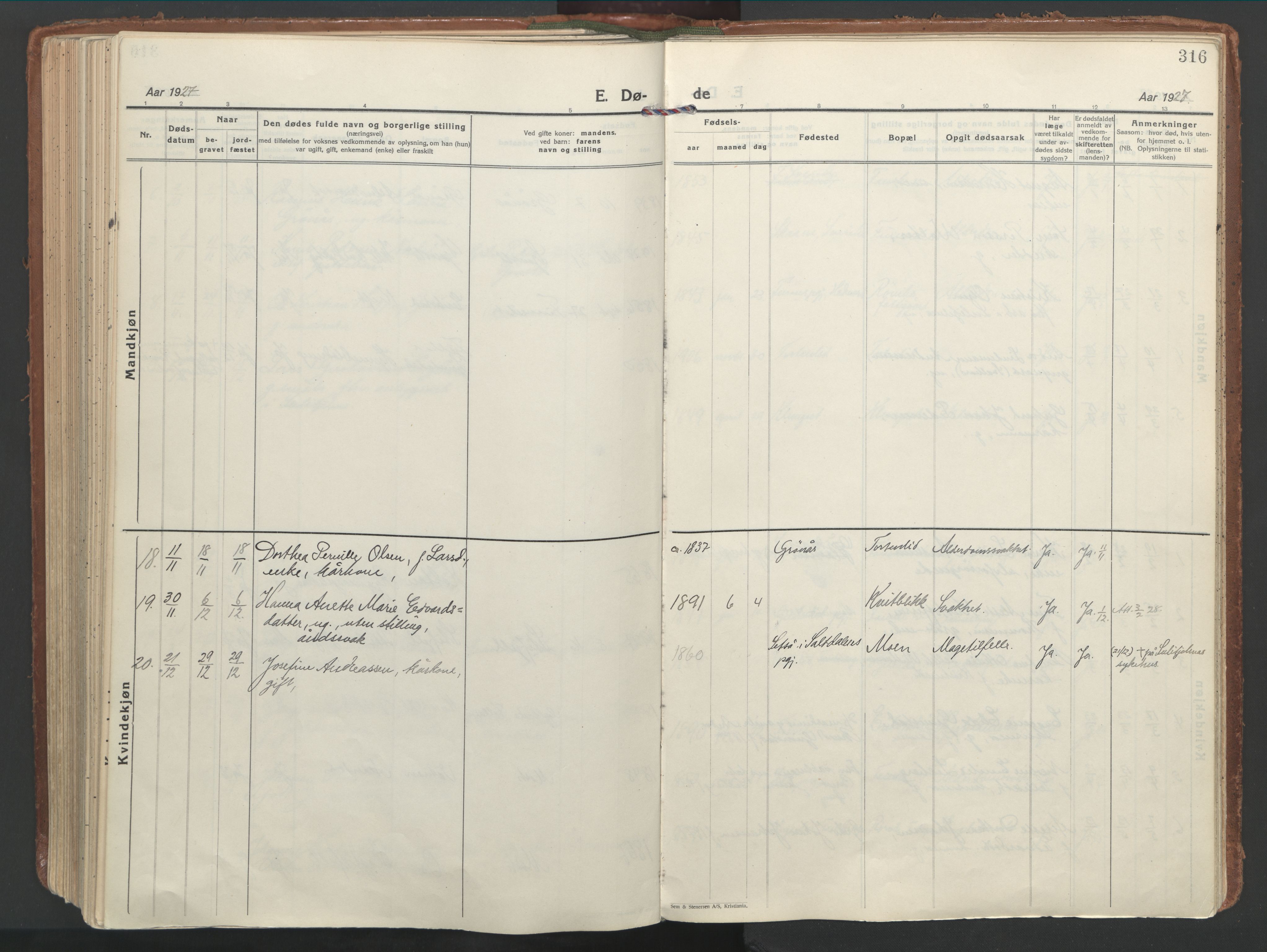 Ministerialprotokoller, klokkerbøker og fødselsregistre - Nordland, SAT/A-1459/849/L0699: Parish register (official) no. 849A10, 1924-1937, p. 316