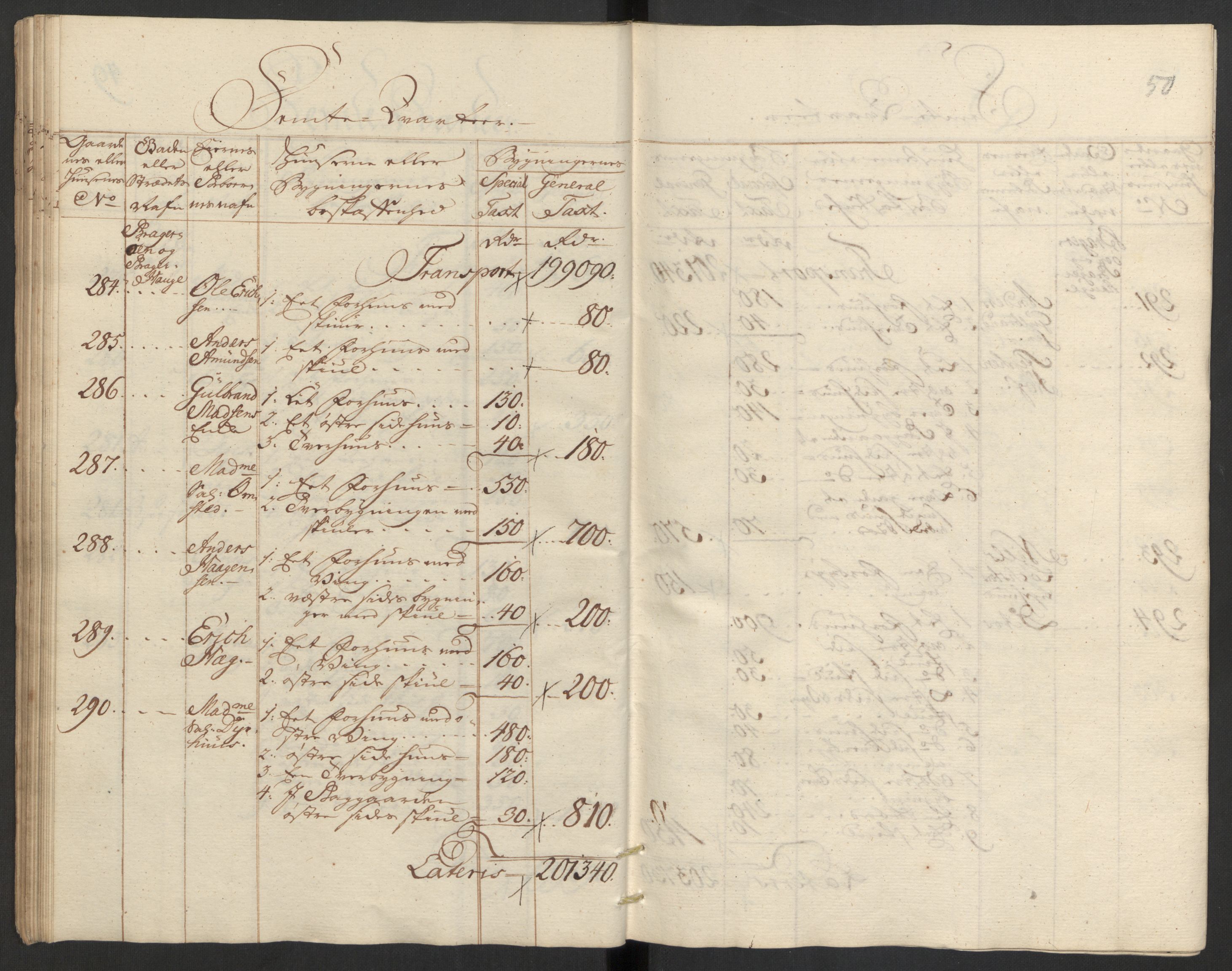 Kommersekollegiet, Brannforsikringskontoret 1767-1814, AV/RA-EA-5458/F/Fa/L0008/0002: Bragernes / Branntakstprotokoll, 1767, p. 50