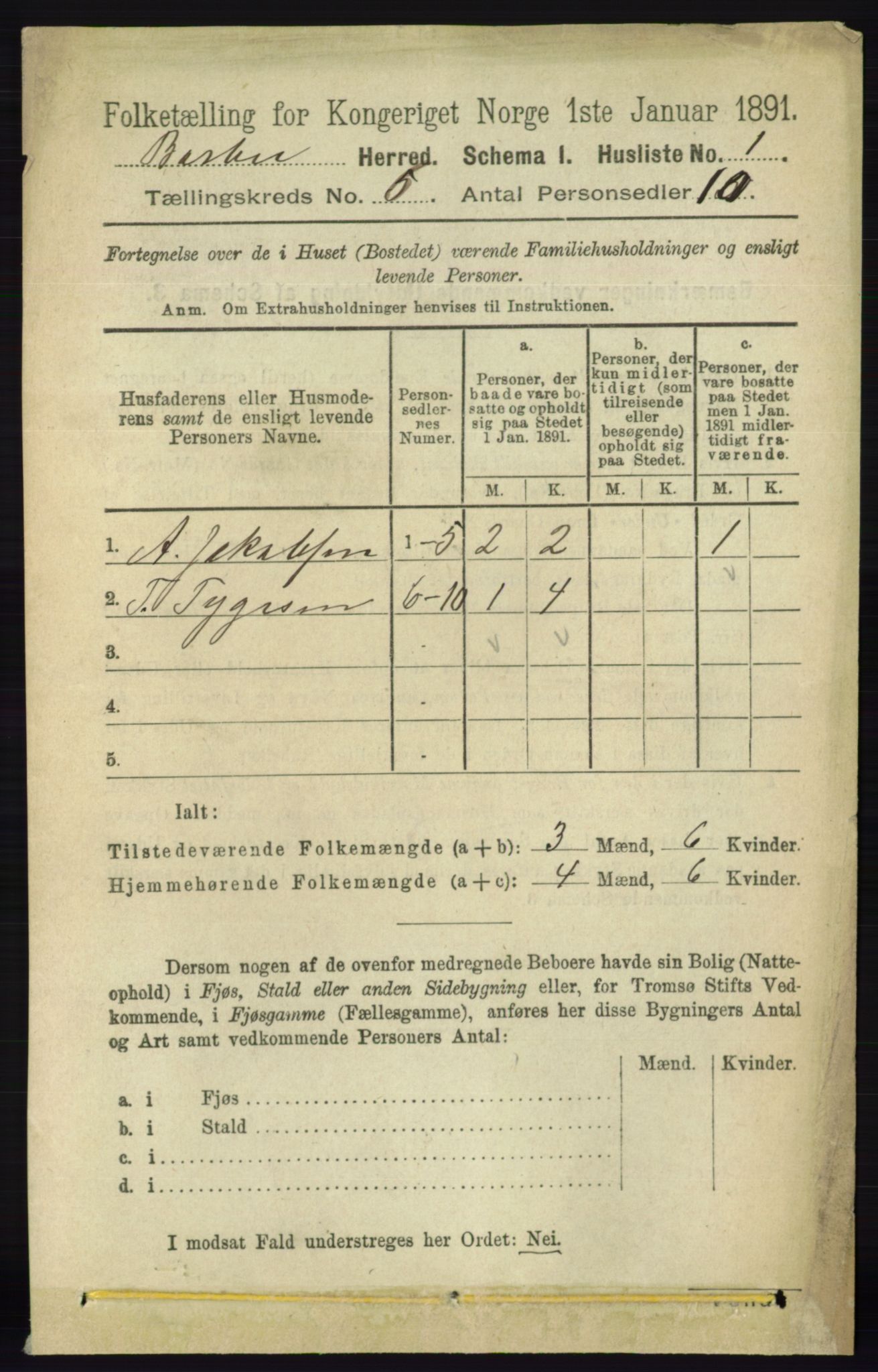 RA, 1891 census for 0990 Barbu, 1891, p. 4355