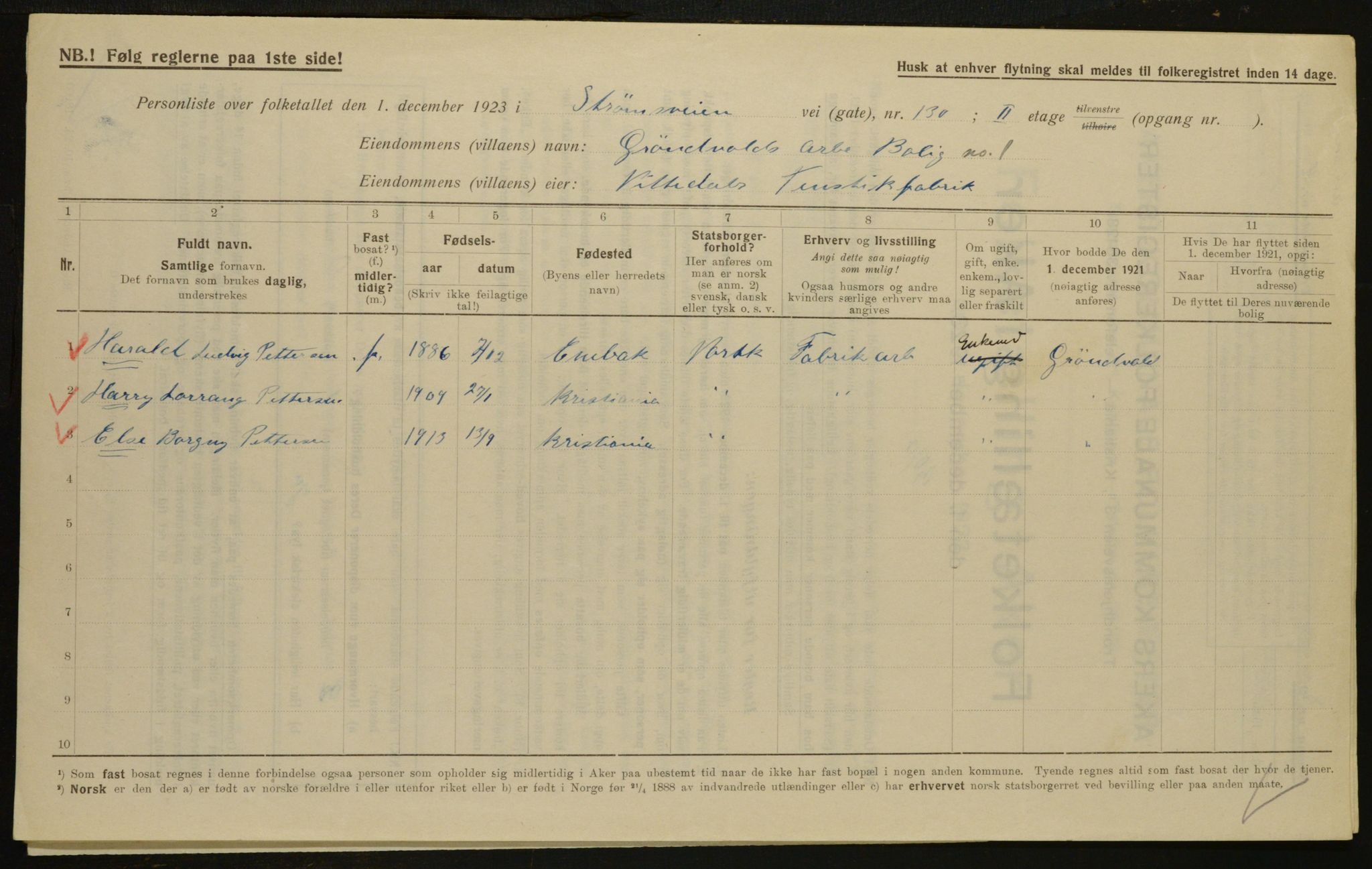 , Municipal Census 1923 for Aker, 1923, p. 31971