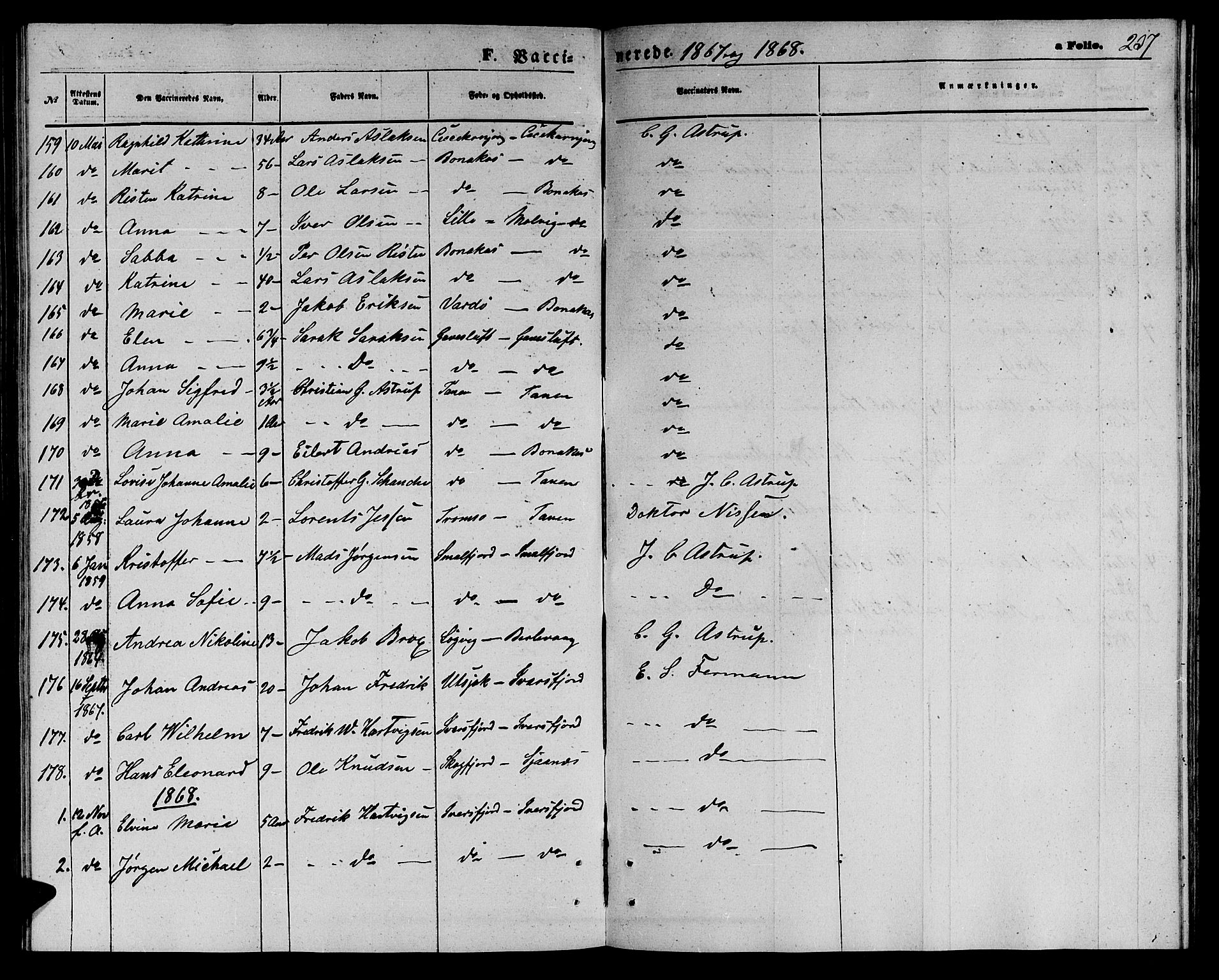 Tana sokneprestkontor, SATØ/S-1334/H/Hb/L0002klokker: Parish register (copy) no. 2 /1, 1866-1877, p. 237