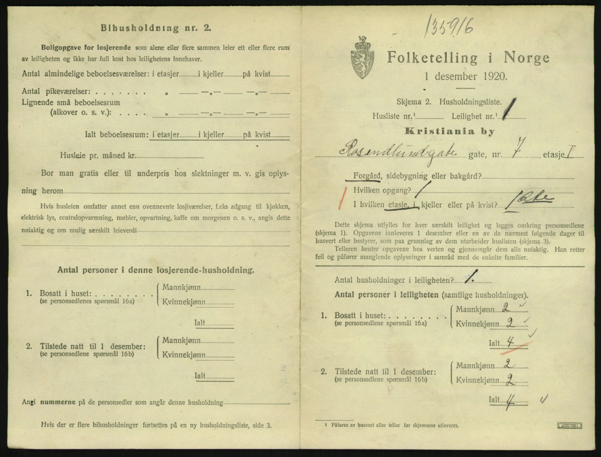 SAO, 1920 census for Kristiania, 1920, p. 84481