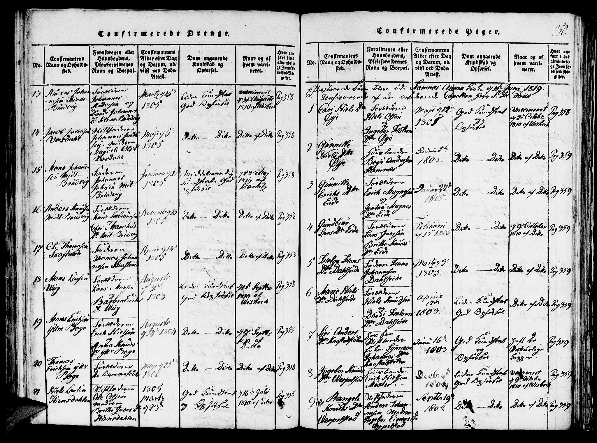 Haus sokneprestembete, AV/SAB-A-75601/H/Haa: Parish register (official) no. A 12, 1816-1821, p. 250