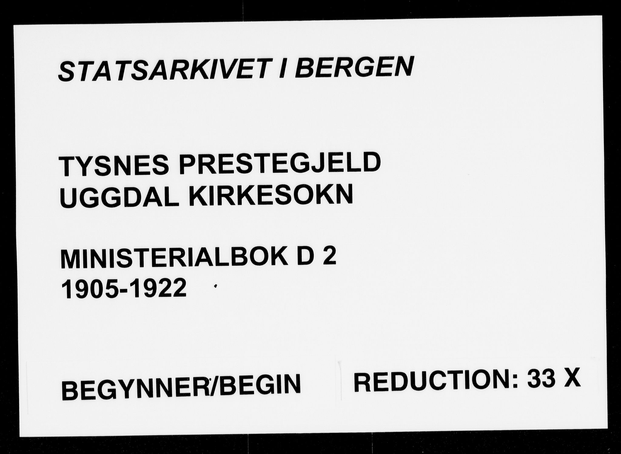 Tysnes sokneprestembete, AV/SAB-A-78601/H/Haa: Parish register (official) no. D 2, 1905-1922