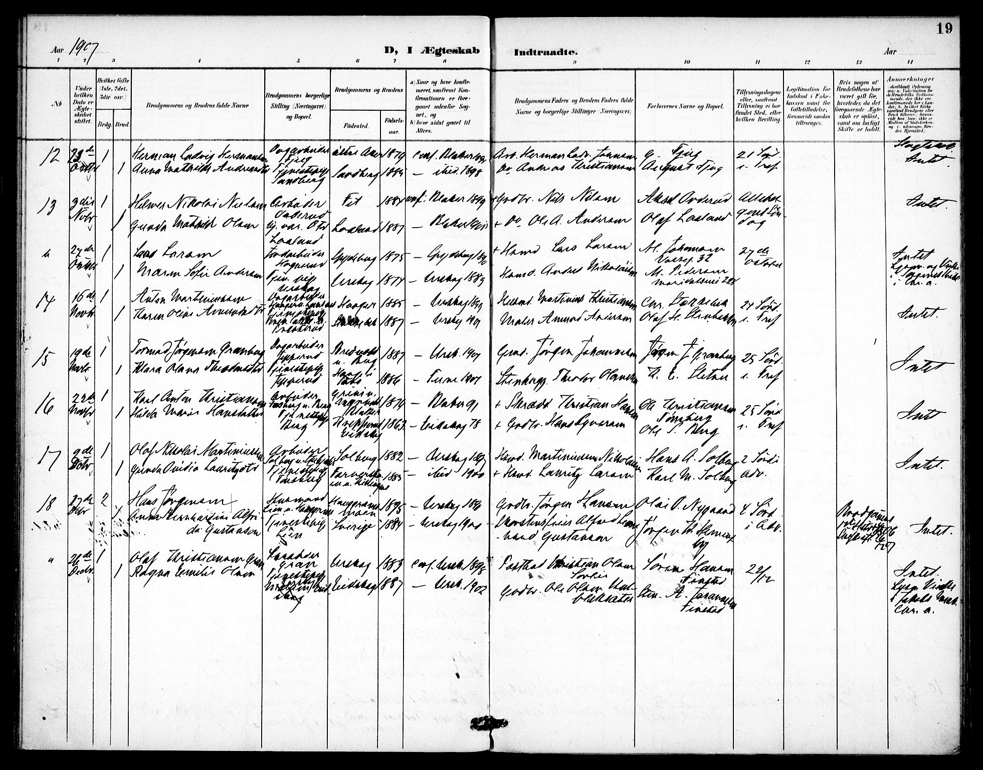 Aurskog prestekontor Kirkebøker, SAO/A-10304a/F/Fa/L0013: Parish register (official) no. I 13, 1900-1910, p. 19