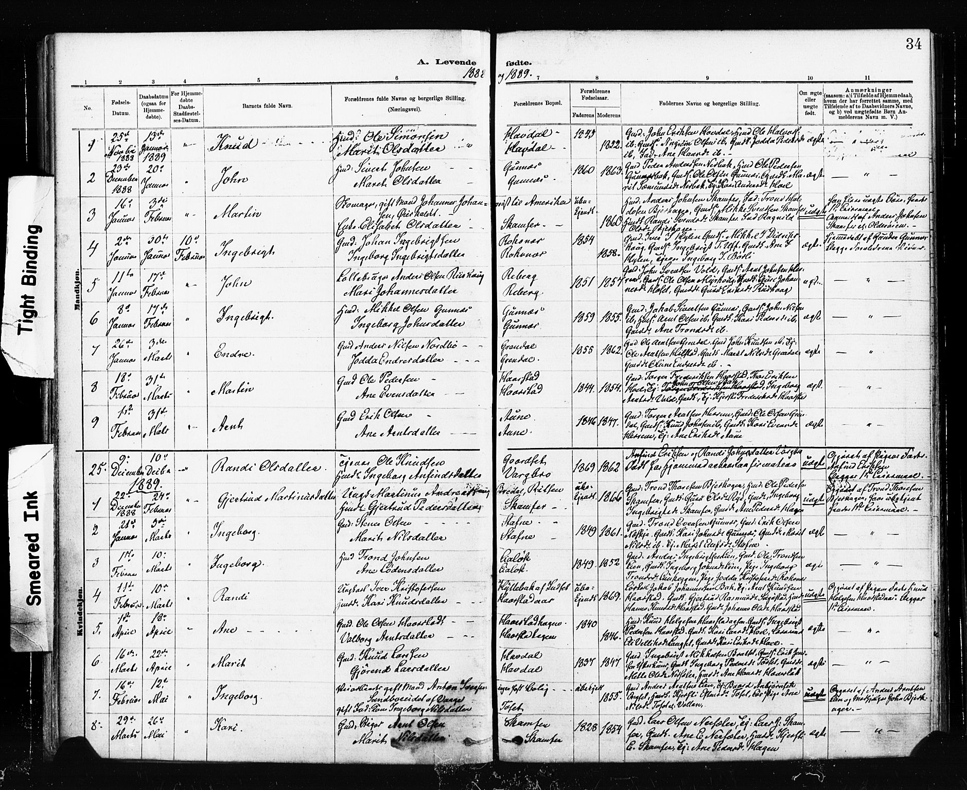 Ministerialprotokoller, klokkerbøker og fødselsregistre - Sør-Trøndelag, SAT/A-1456/674/L0871: Parish register (official) no. 674A03, 1880-1896, p. 34