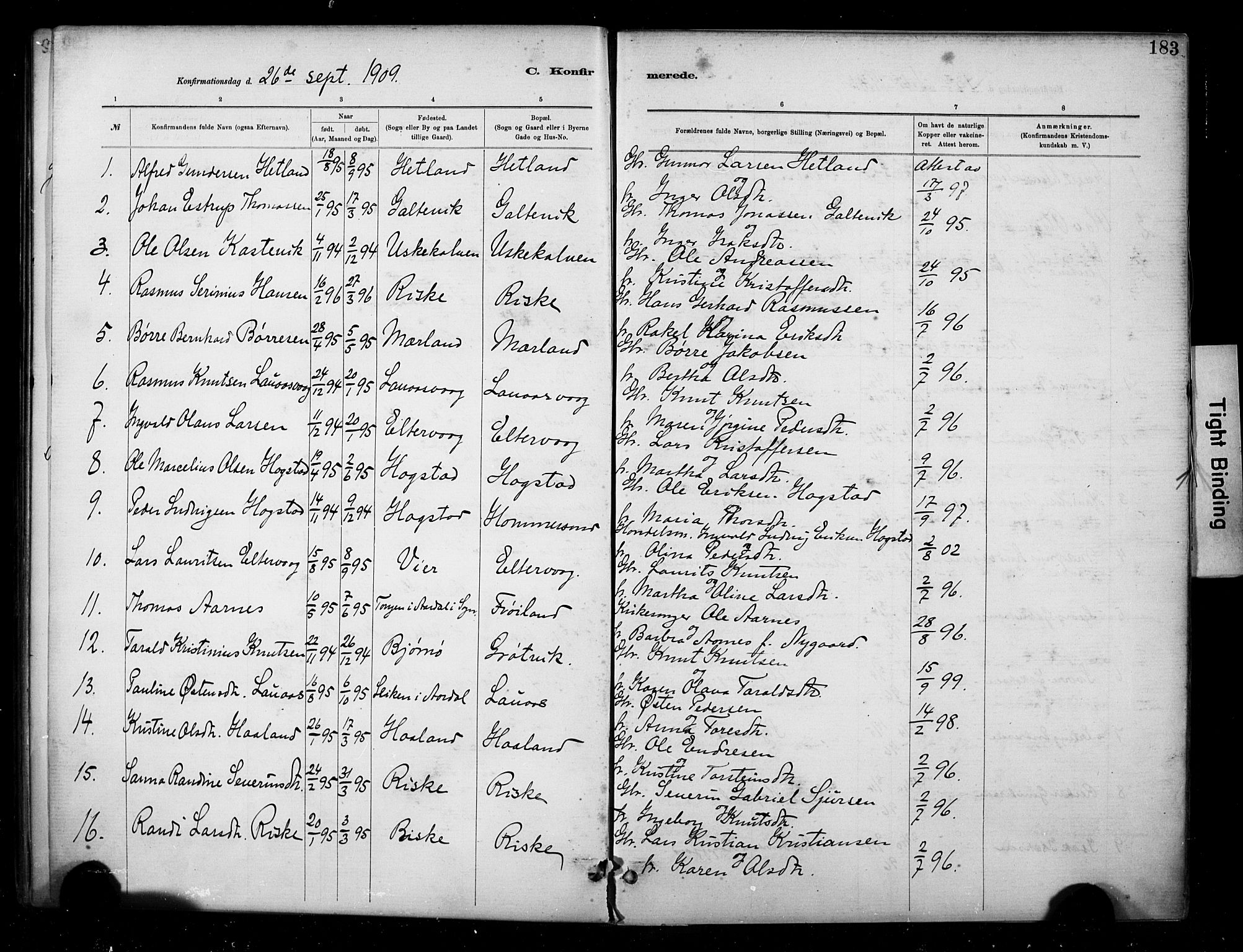 Hetland sokneprestkontor, SAST/A-101826/30/30BA/L0010: Parish register (official) no. A 10, 1882-1925, p. 183