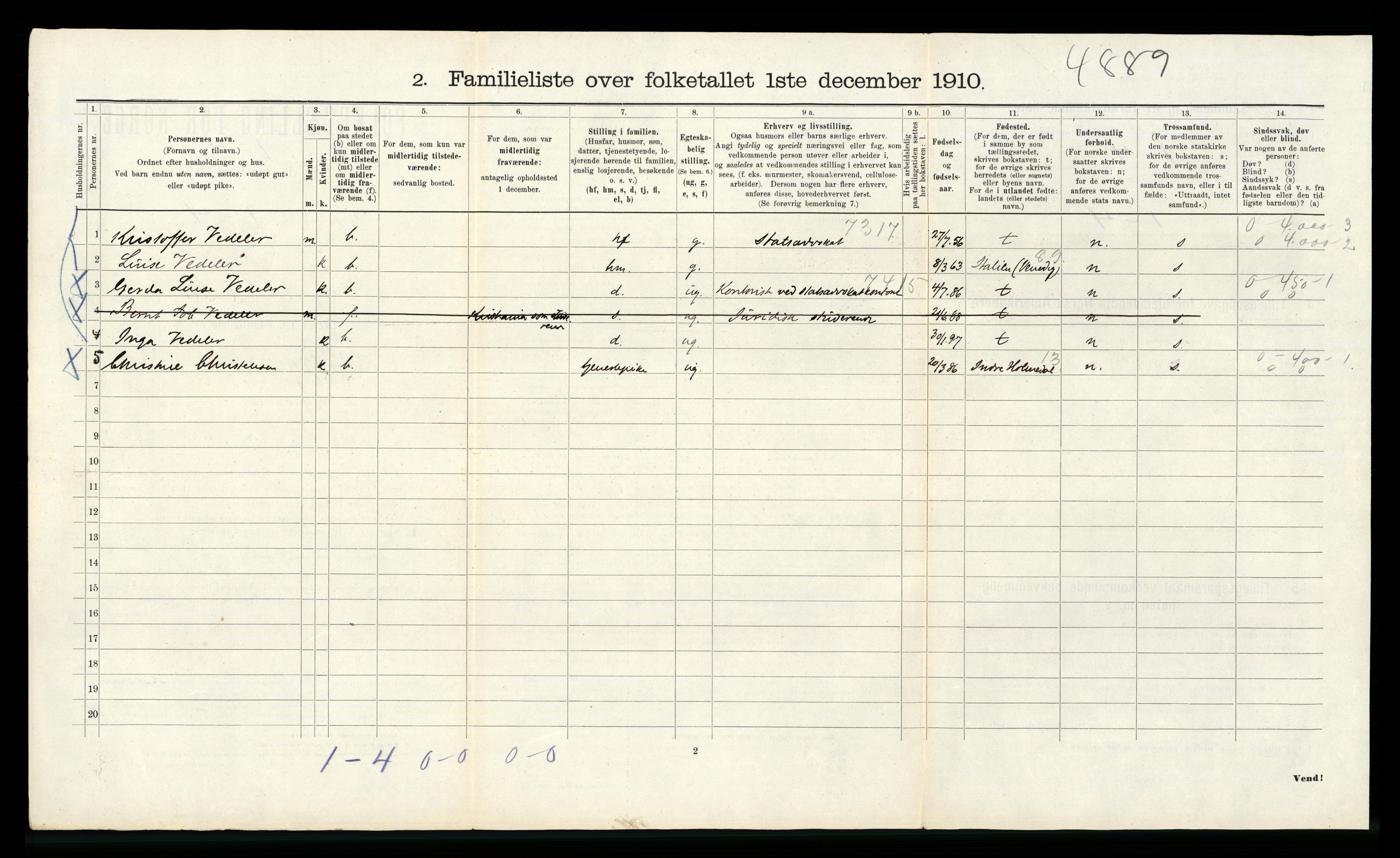 RA, 1910 census for Bergen, 1910, p. 6070