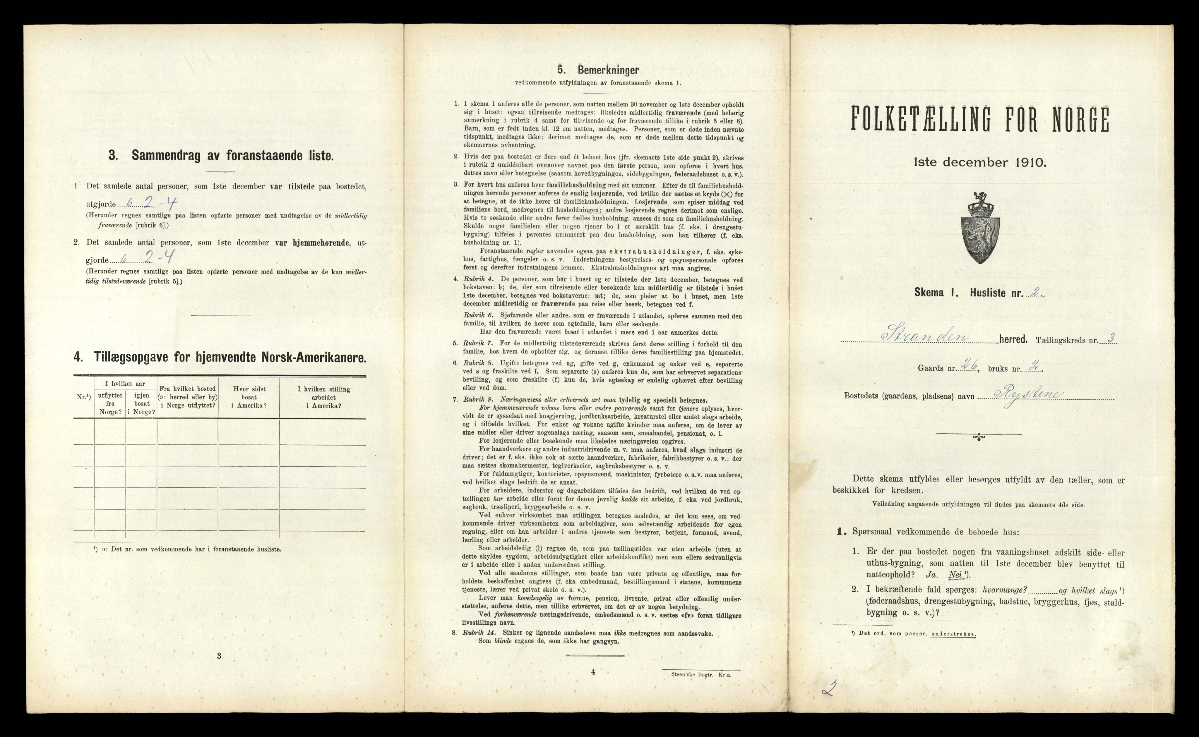 RA, 1910 census for Stranda, 1910, p. 196