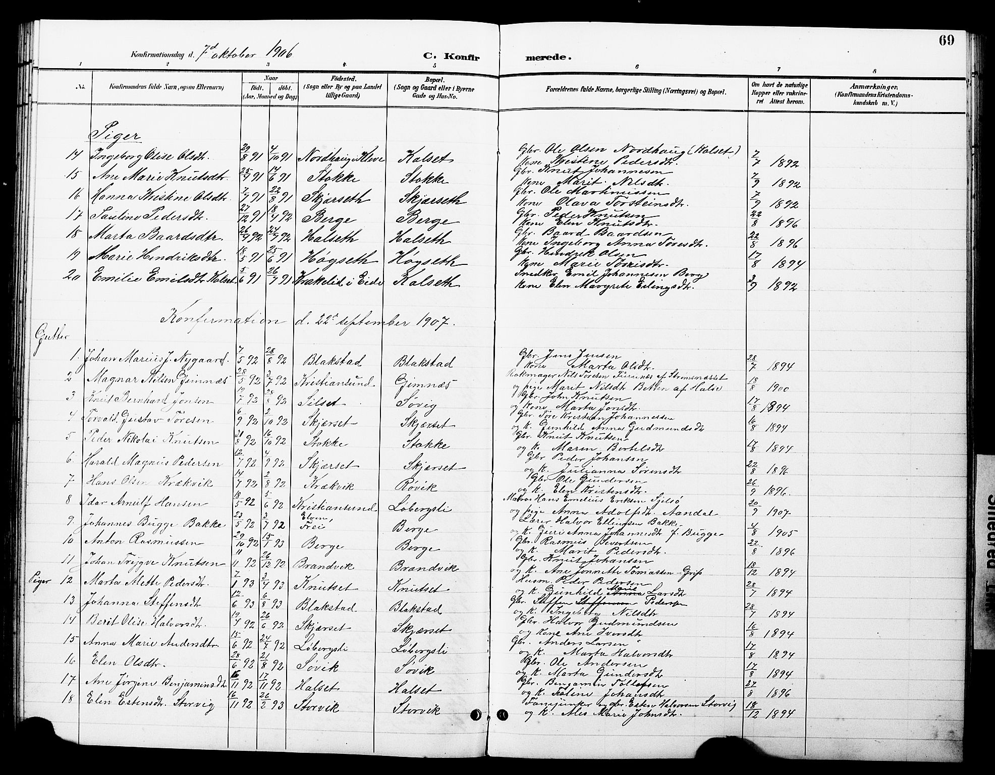 Ministerialprotokoller, klokkerbøker og fødselsregistre - Møre og Romsdal, AV/SAT-A-1454/585/L0973: Parish register (copy) no. 585C01, 1893-1930, p. 69