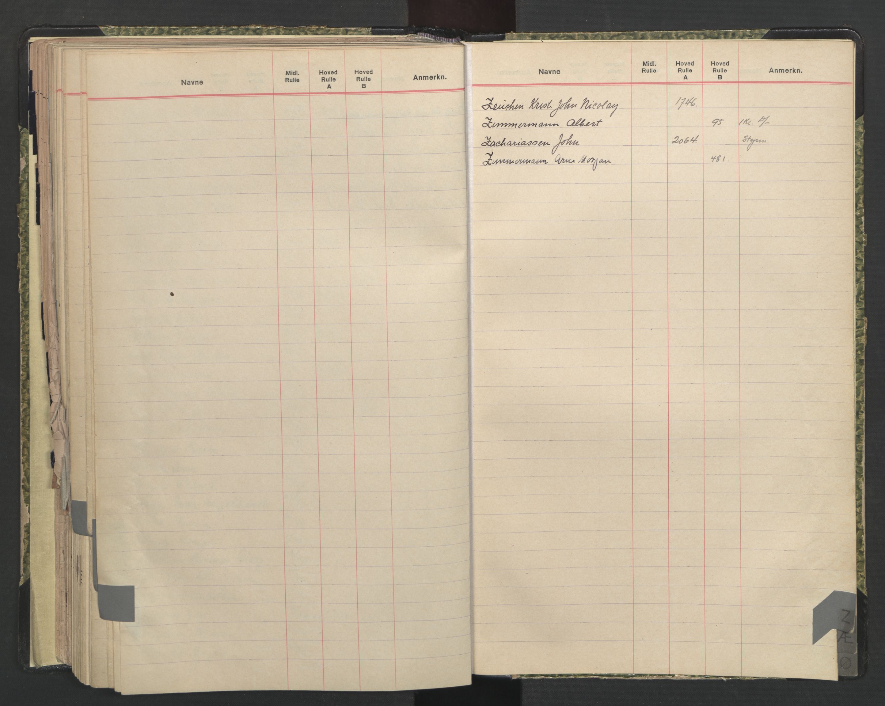 Porsgrunn innrulleringskontor, AV/SAKO-A-829/G/Ga/L0001: Register til hovedrulle, 1860-1948, p. 136