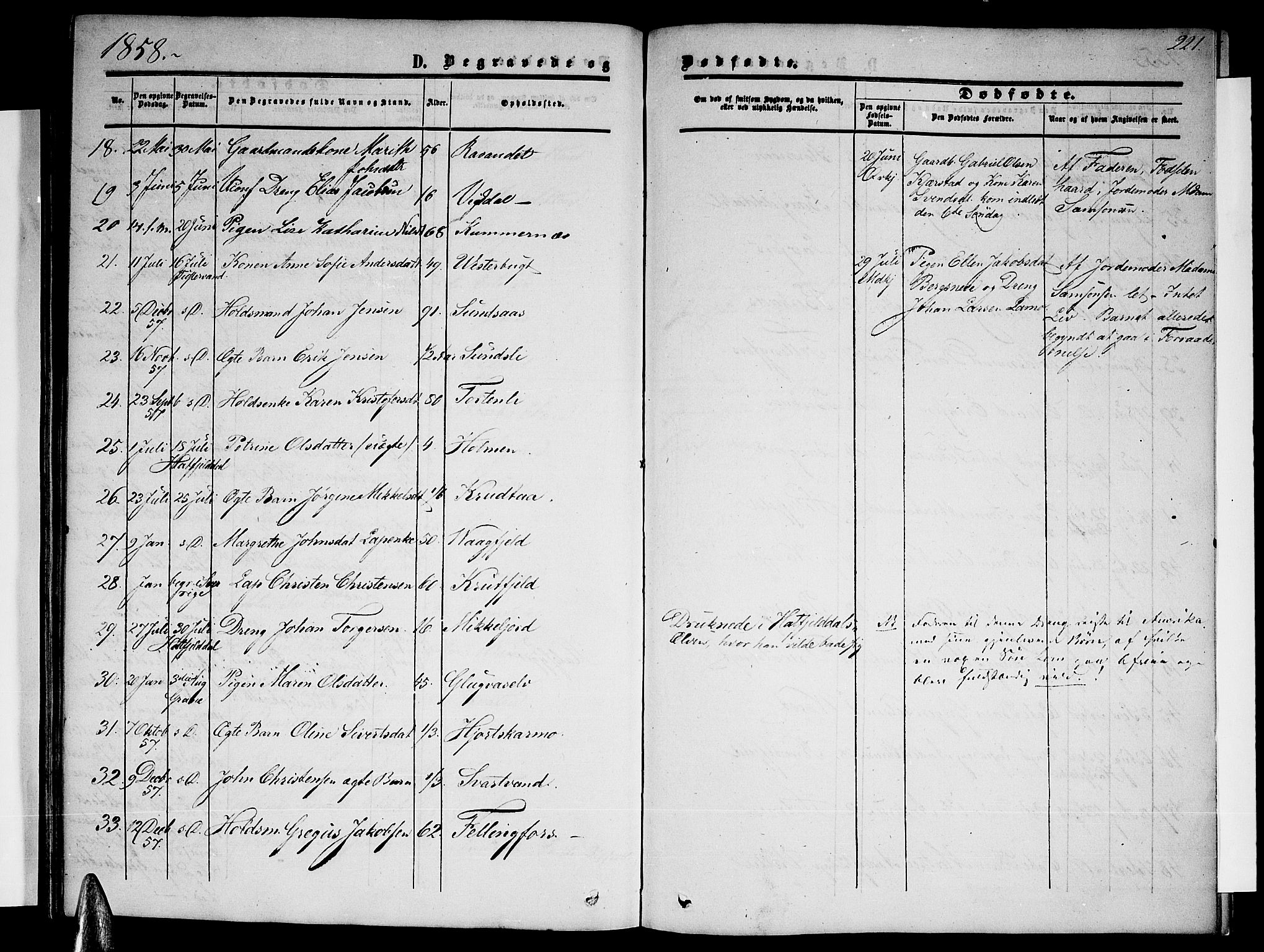 Ministerialprotokoller, klokkerbøker og fødselsregistre - Nordland, SAT/A-1459/820/L0301: Parish register (copy) no. 820C03, 1851-1858, p. 221
