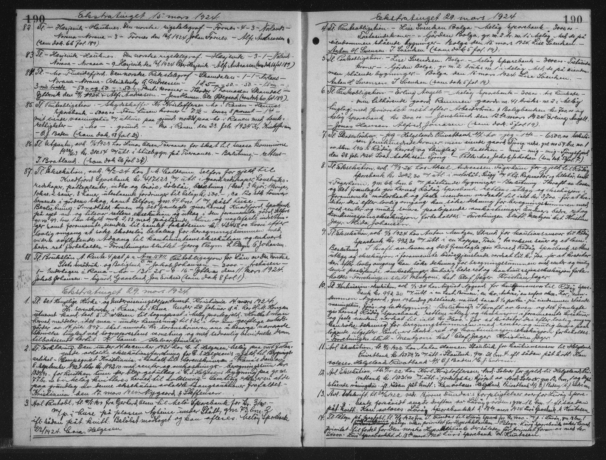 Rana sorenskriveri , AV/SAT-A-1108/1/2/2C/L0018: Mortgage book no. 18, 1923-1928, p. 190, Deed date: 29.03.1924