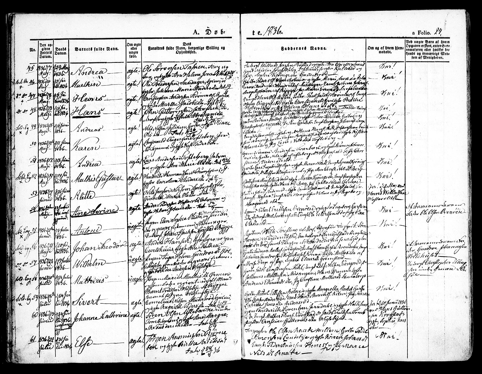 Råde prestekontor kirkebøker, AV/SAO-A-2009/F/Fa/L0005: Parish register (official) no. 5, 1830-1853, p. 24