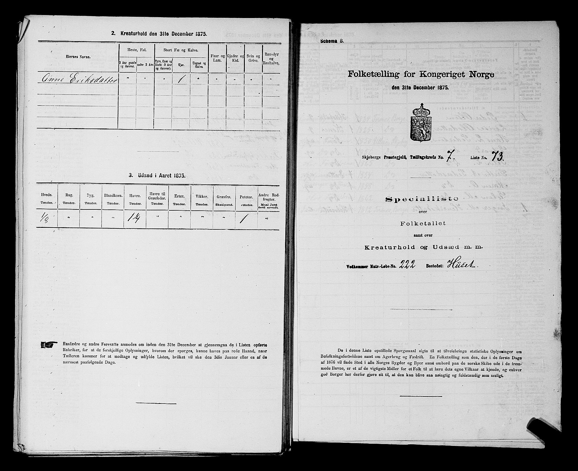 RA, 1875 census for 0115P Skjeberg, 1875, p. 1325