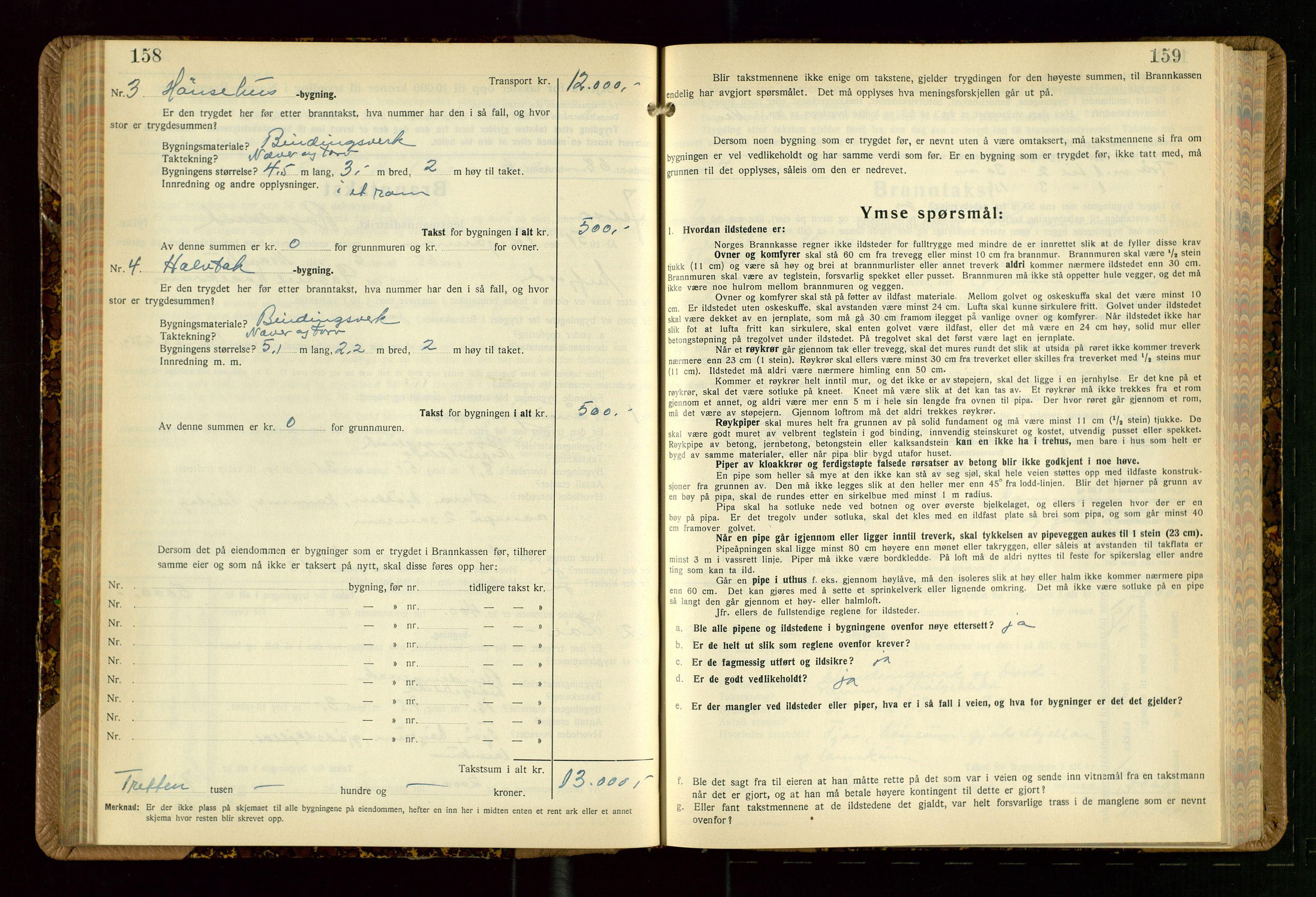 Jelsa lensmannskontor, AV/SAST-A-100360/Gob/L0003: "Branntakstprotokoll", 1942-1955, p. 158-159