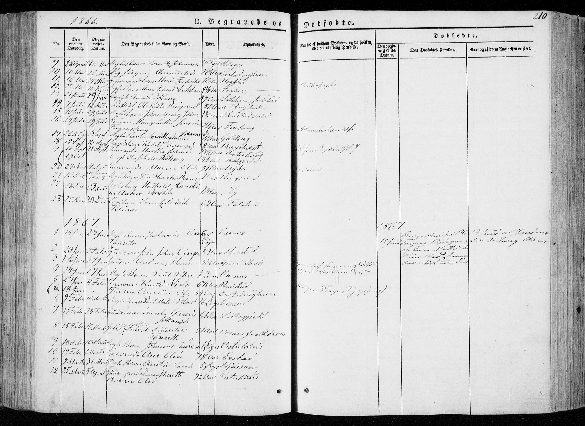 Ministerialprotokoller, klokkerbøker og fødselsregistre - Nord-Trøndelag, SAT/A-1458/722/L0218: Parish register (official) no. 722A05, 1843-1868, p. 210