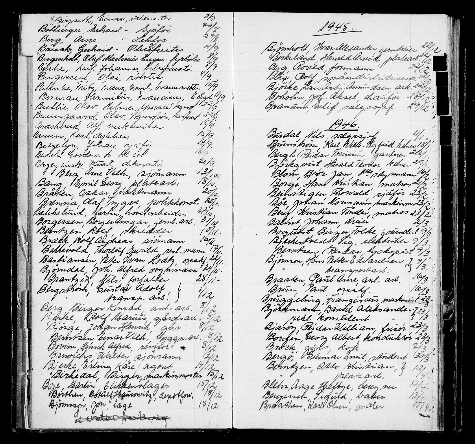 Oslo byfogd avd. I, AV/SAO-A-10220/L/La/L0006: Vigselsregister, 1943-1946, p. 22