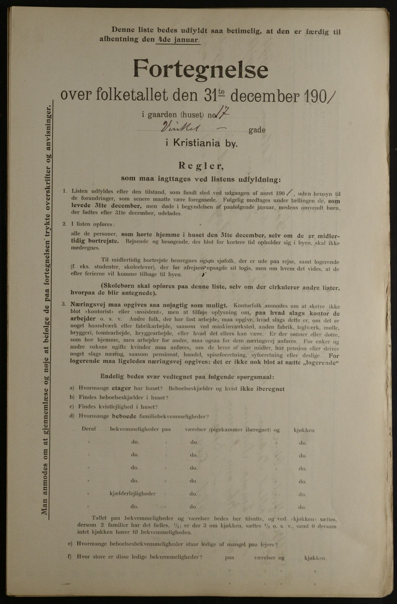 OBA, Municipal Census 1901 for Kristiania, 1901, p. 18989