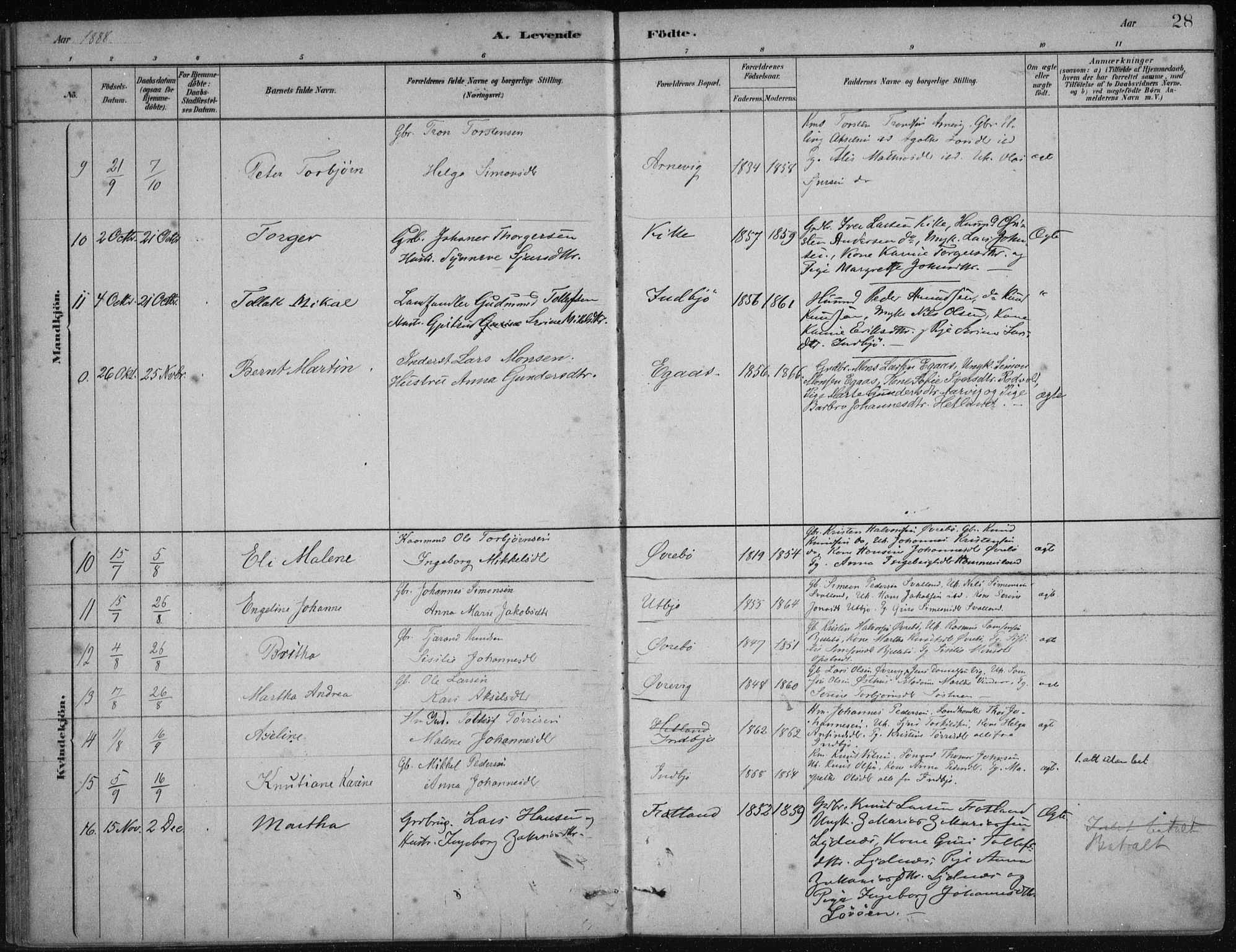 Fjelberg sokneprestembete, AV/SAB-A-75201/H/Haa: Parish register (official) no. B  1, 1879-1919, p. 28