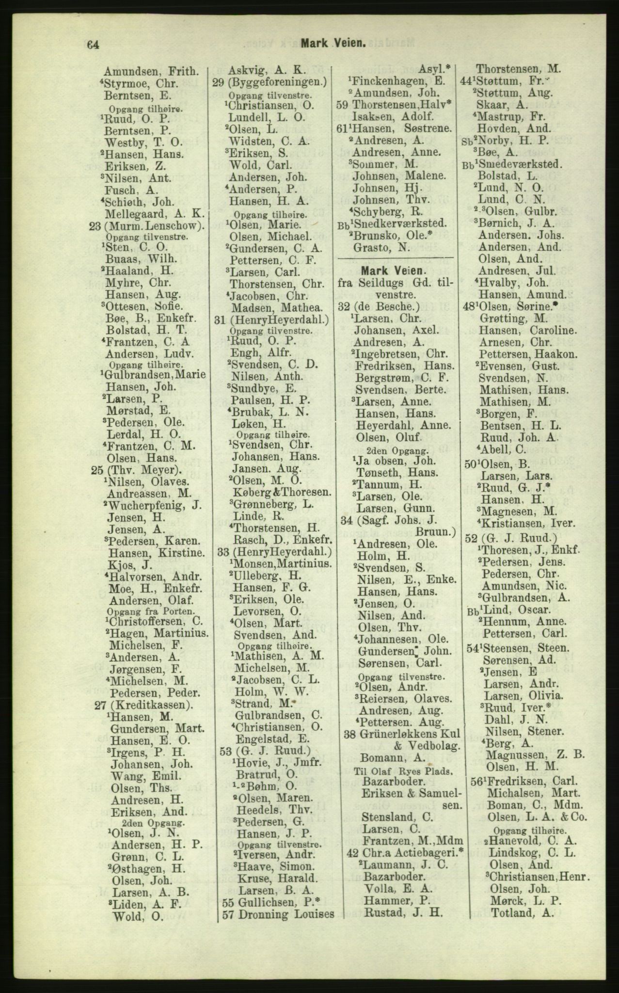 Kristiania/Oslo adressebok, PUBL/-, 1884, p. 64