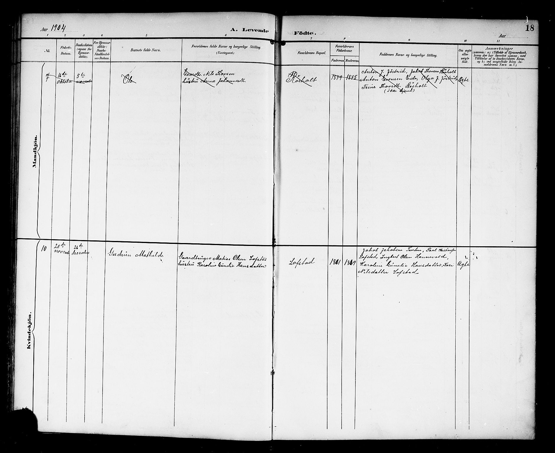 Lardal kirkebøker, AV/SAKO-A-350/G/Gc/L0002: Parish register (copy) no. III 2, 1894-1918, p. 18