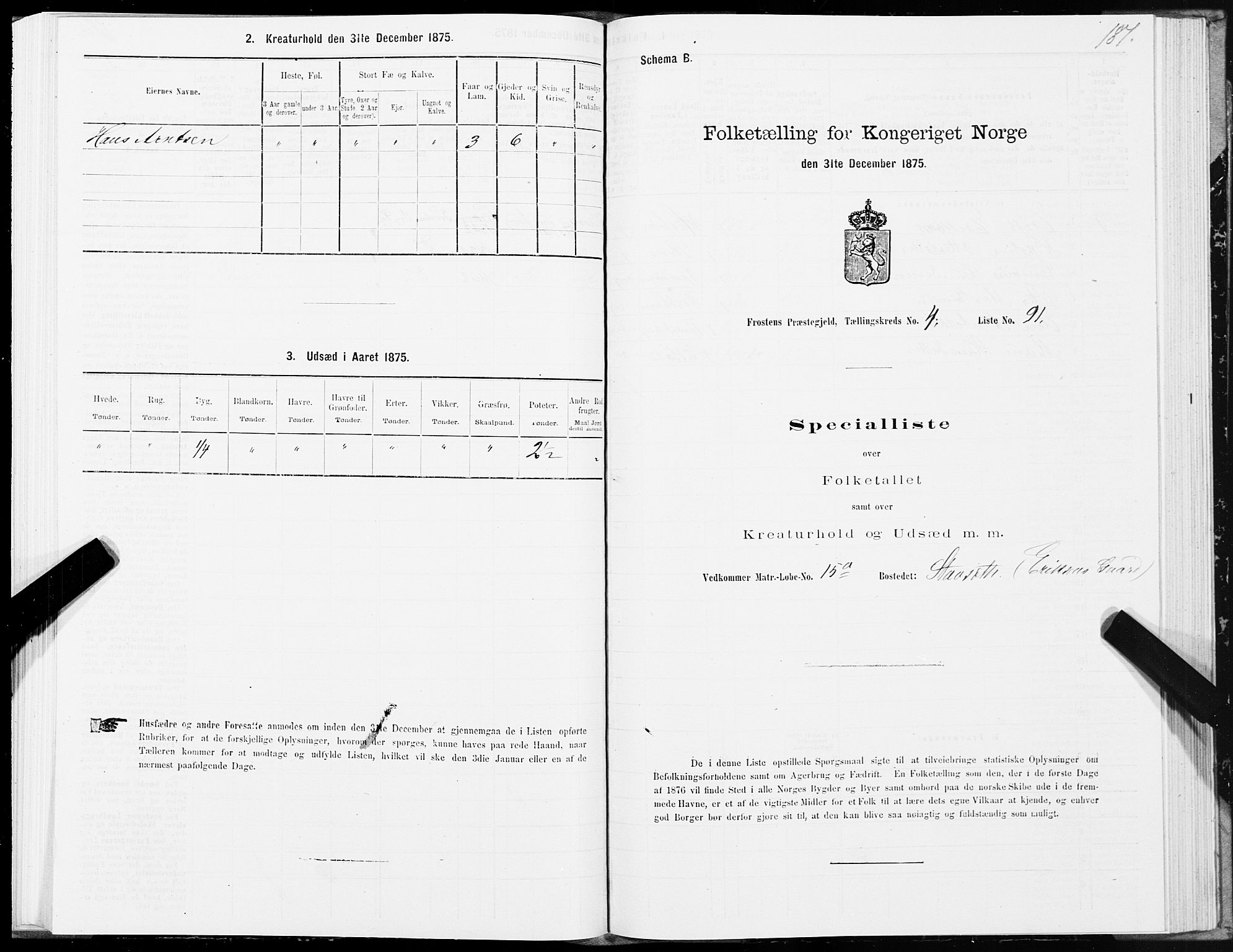 SAT, 1875 census for 1717P Frosta, 1875, p. 4181