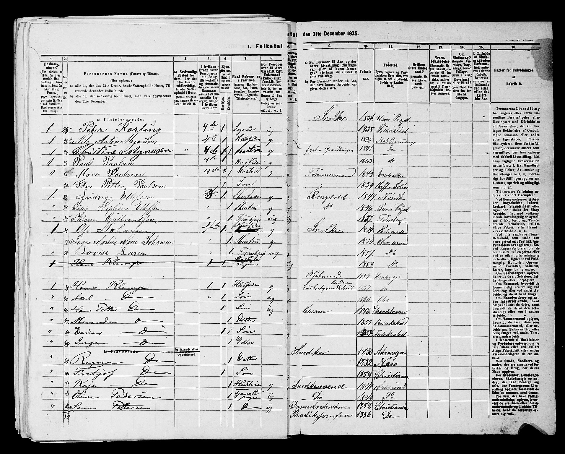 RA, 1875 census for 0301 Kristiania, 1875, p. 2565