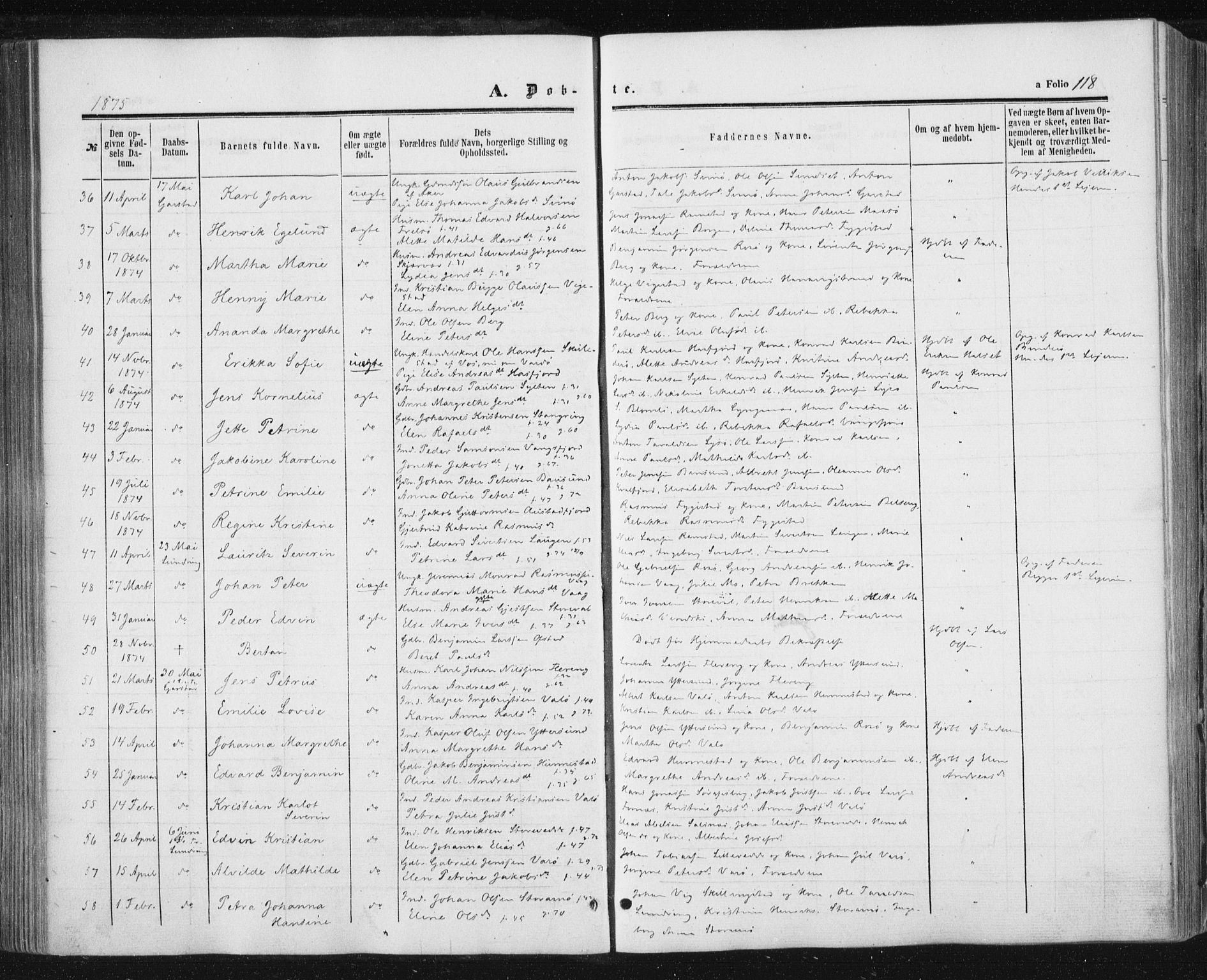 Ministerialprotokoller, klokkerbøker og fødselsregistre - Nord-Trøndelag, AV/SAT-A-1458/784/L0670: Parish register (official) no. 784A05, 1860-1876, p. 118