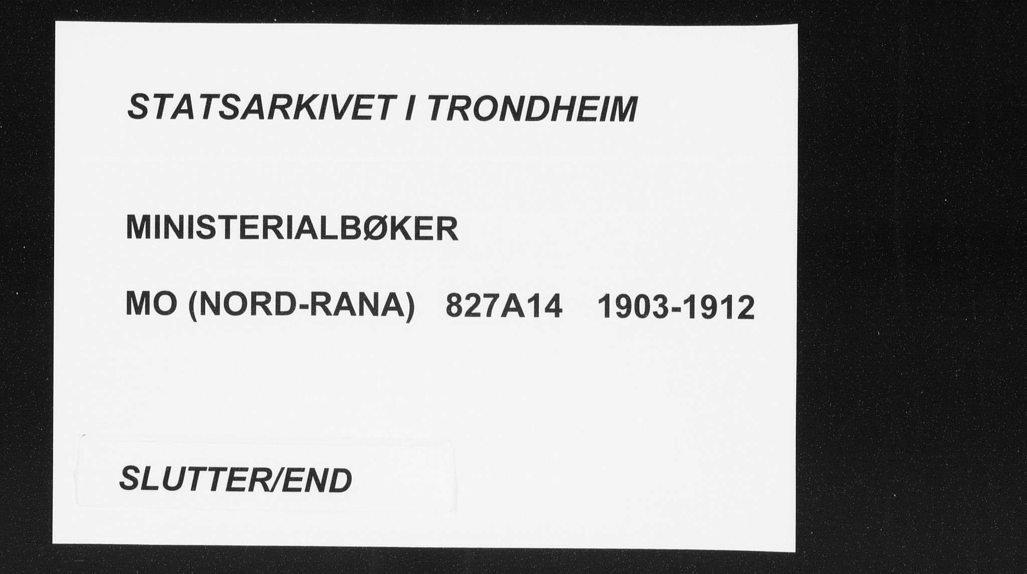 Ministerialprotokoller, klokkerbøker og fødselsregistre - Nordland, SAT/A-1459/827/L0402: Parish register (official) no. 827A14, 1903-1912