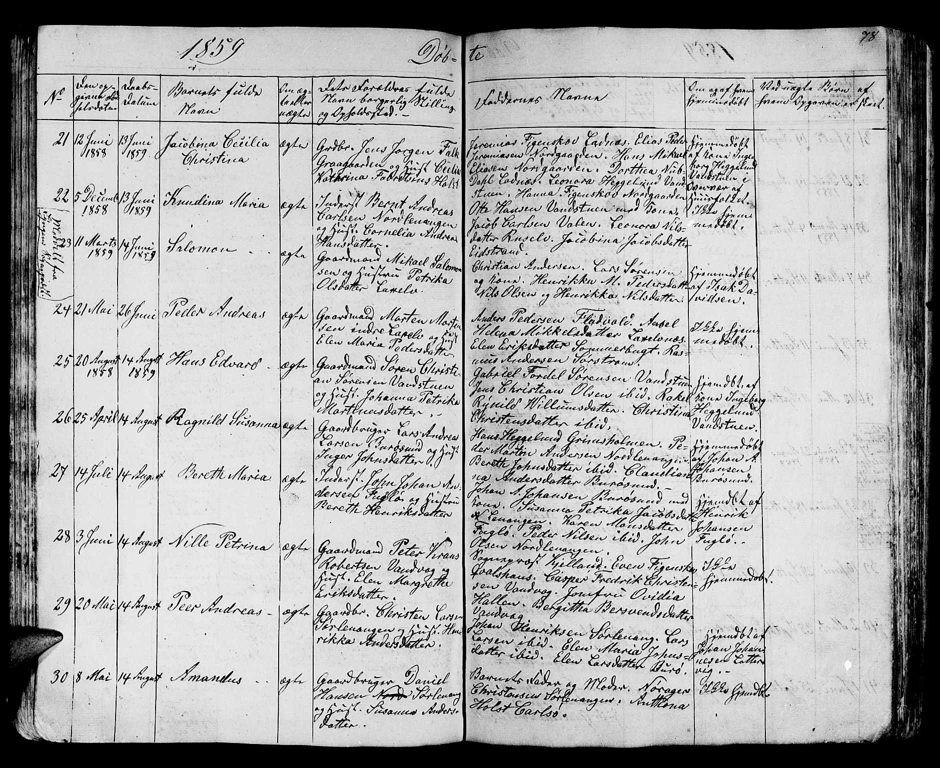 Karlsøy sokneprestembete, SATØ/S-1299/H/Ha/Hab/L0002klokker: Parish register (copy) no. 2, 1843-1861, p. 78