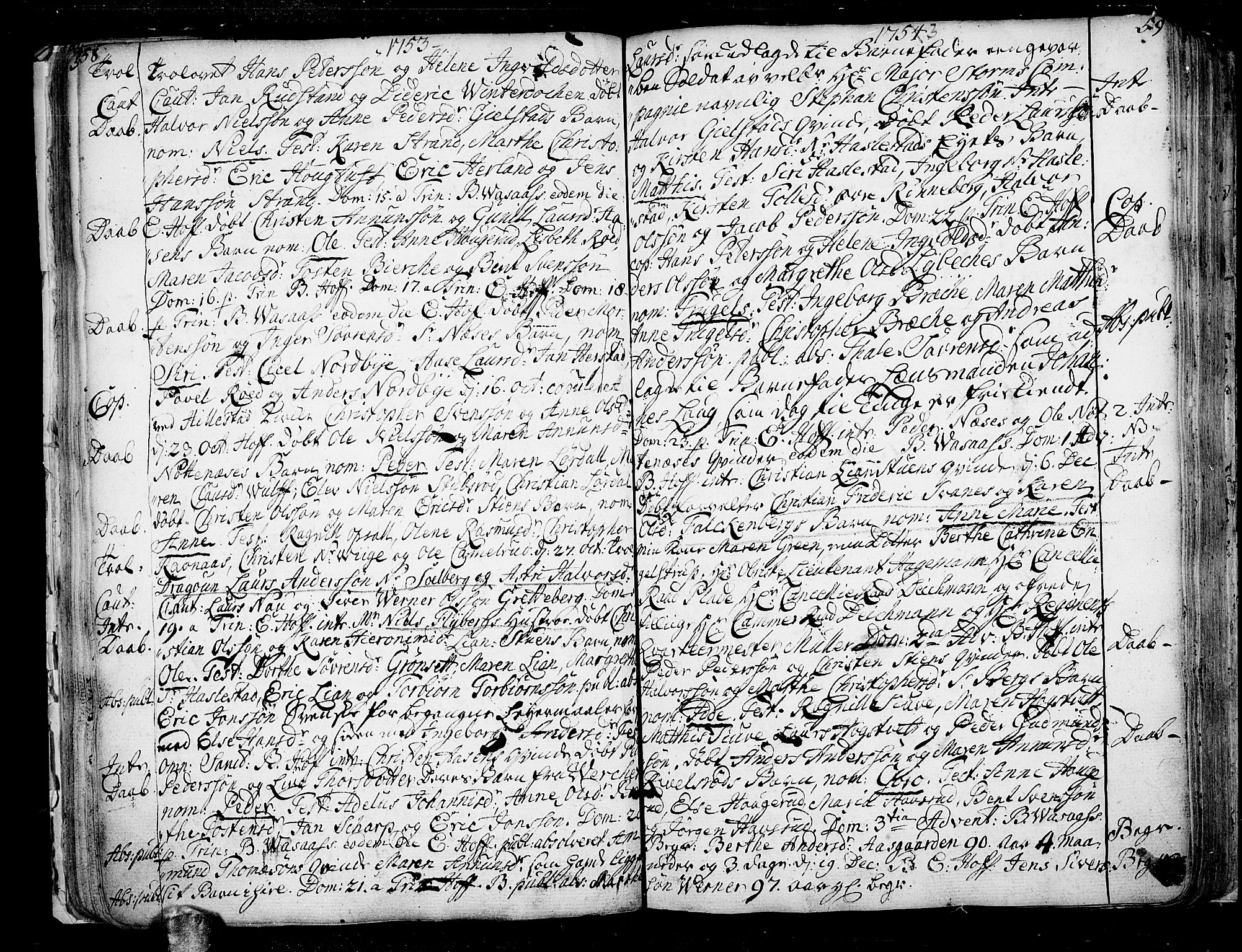 Hof kirkebøker, AV/SAKO-A-64/F/Fa/L0002: Parish register (official) no. I 2, 1746-1781, p. 58-59